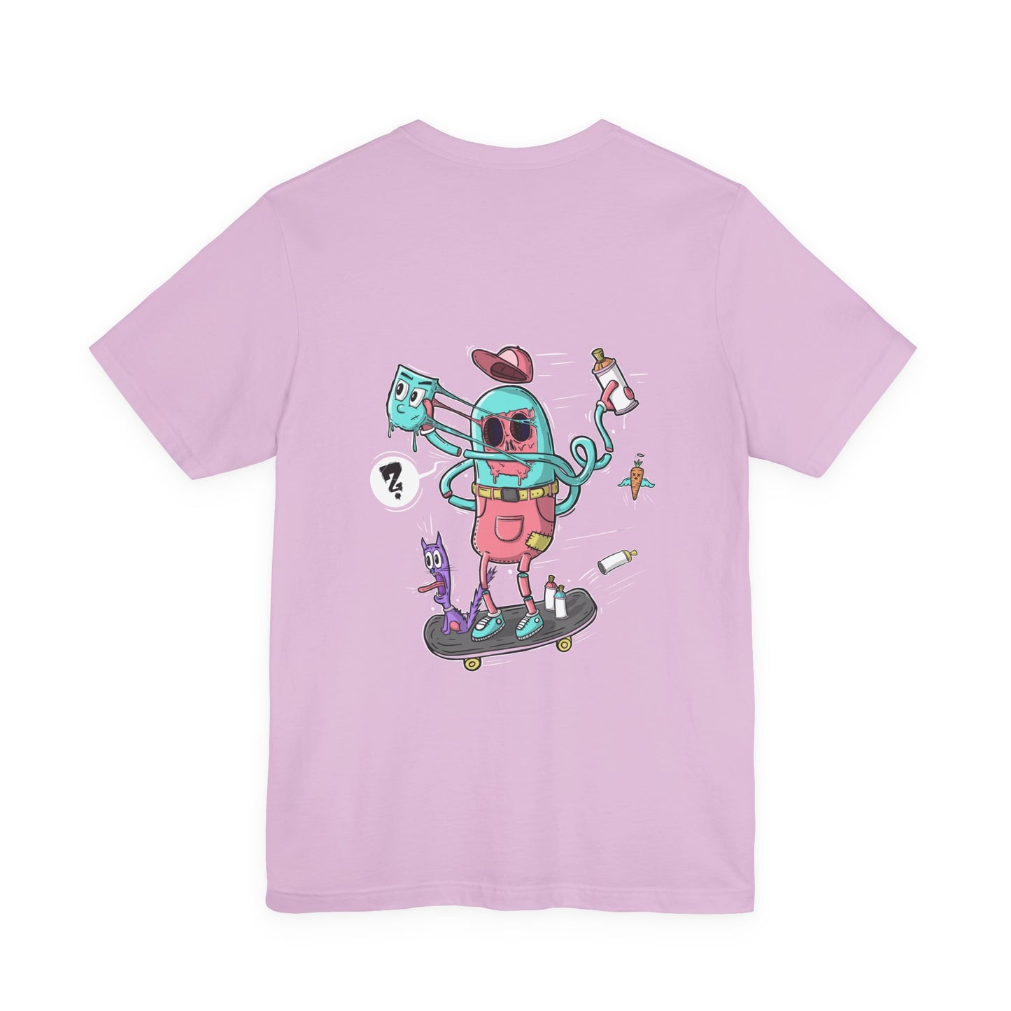 Skate or Drip | back print shirt | funny cartoon tee | unisex streetwear | weird graphic T-shirt