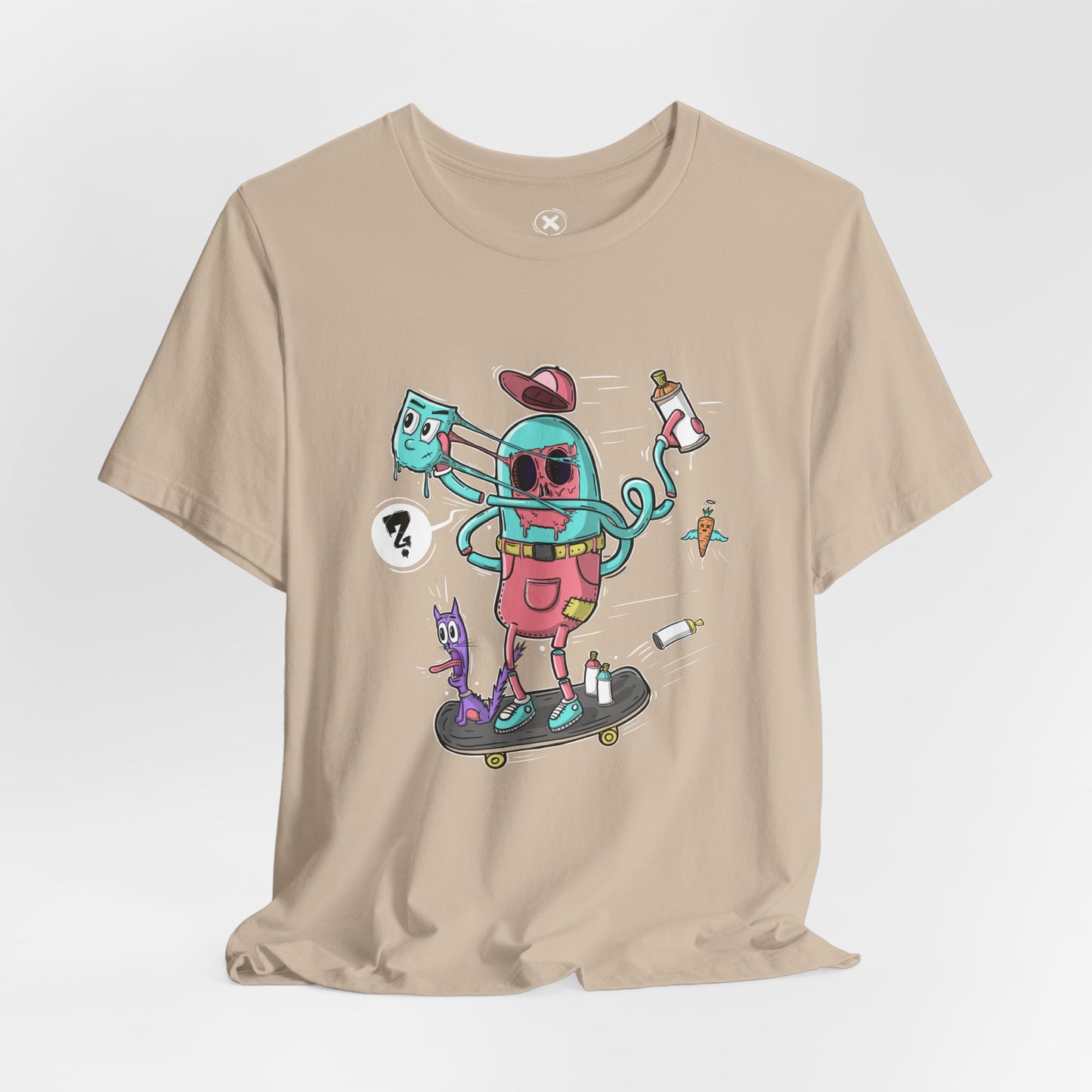Mask Off Skater | Unisex Shirt | Streetwear | Cartoon Graphic Tee | Funny Gift