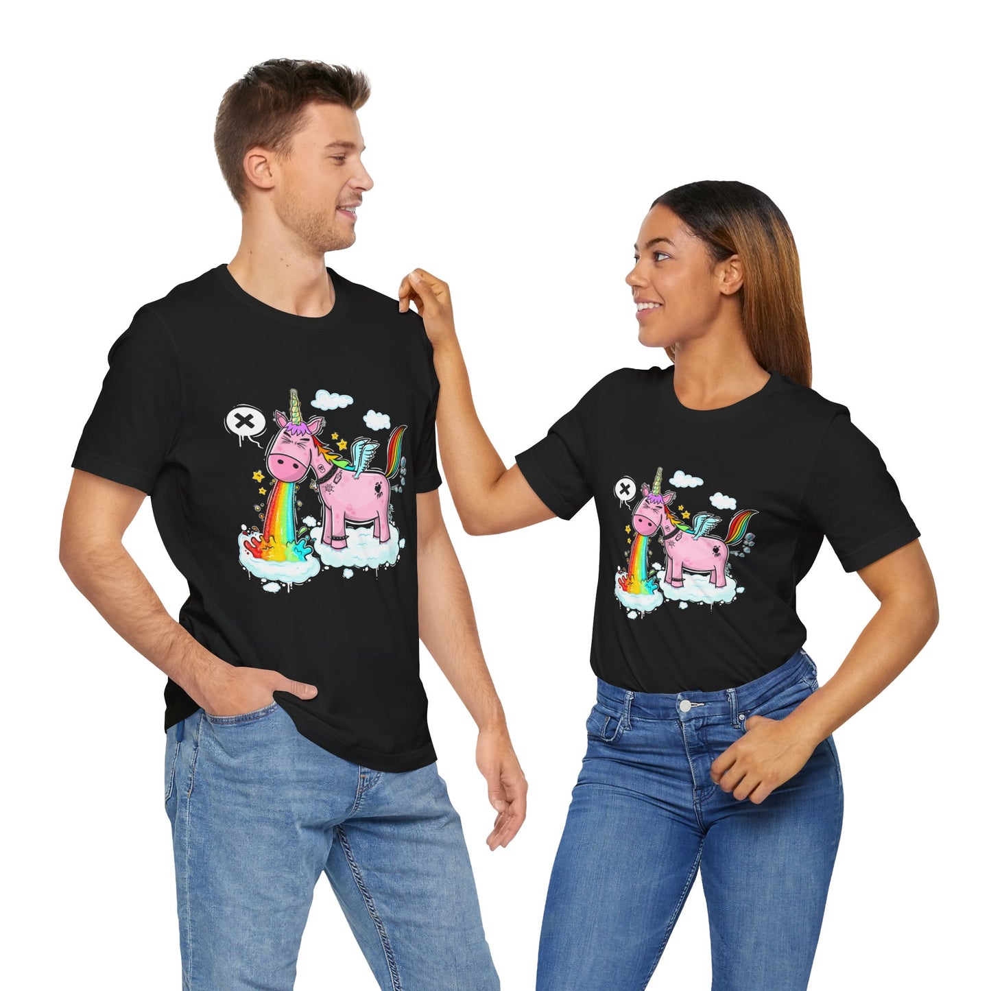 Puking Unicorn | Unisex Shirt | Streetwear | Cartoon Graphic Tee | Funny Gift