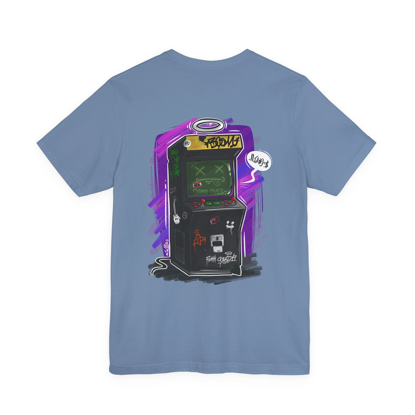 Game Over Arcade | gamer shirt | retro chaos tee | funny back print shirt | unisex streetwear