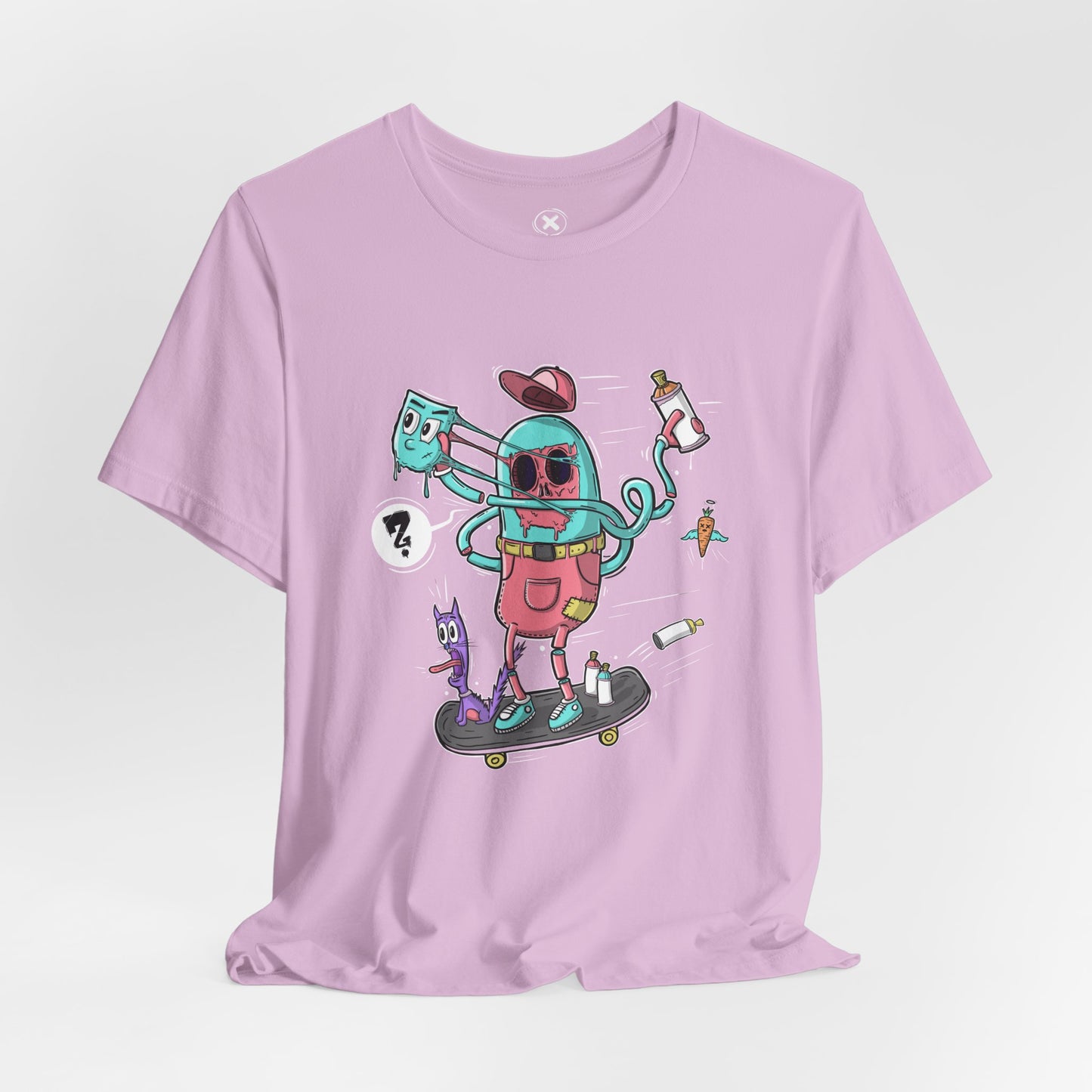 Mask Off Skater | Unisex Shirt | Streetwear | Cartoon Graphic Tee | Funny Gift