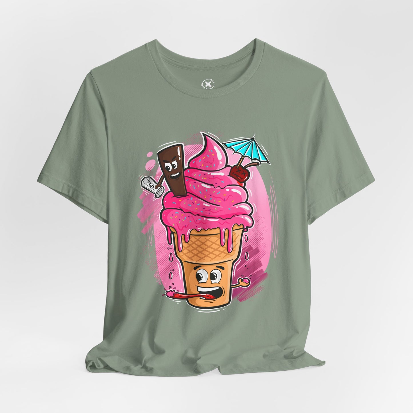 Crazy Ice Cream Cone | Unisex Shirt | Streetwear | Cartoon Graphic Tee | Funny Gift