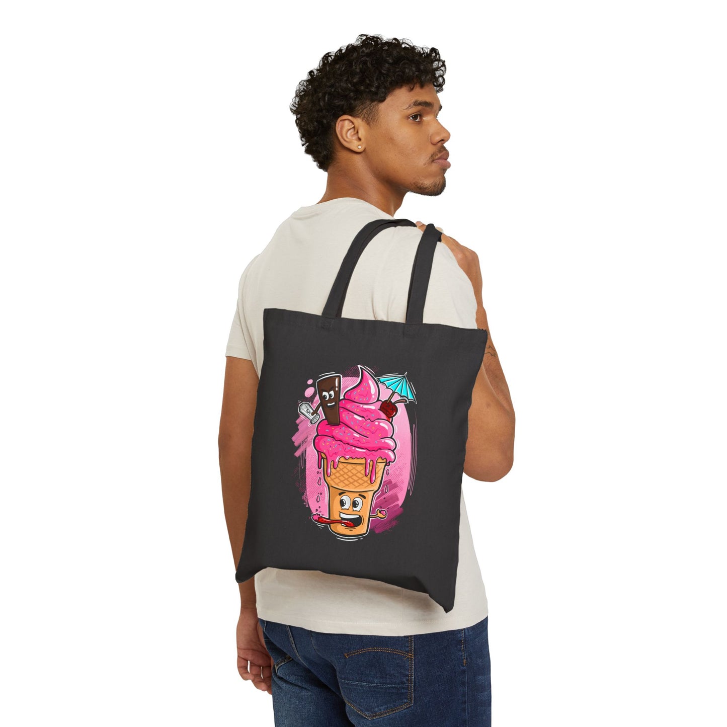 Ice Cream Chaos | tote bag | eco-friendly shopper tote | funny graphic bag | streetwear accessory
