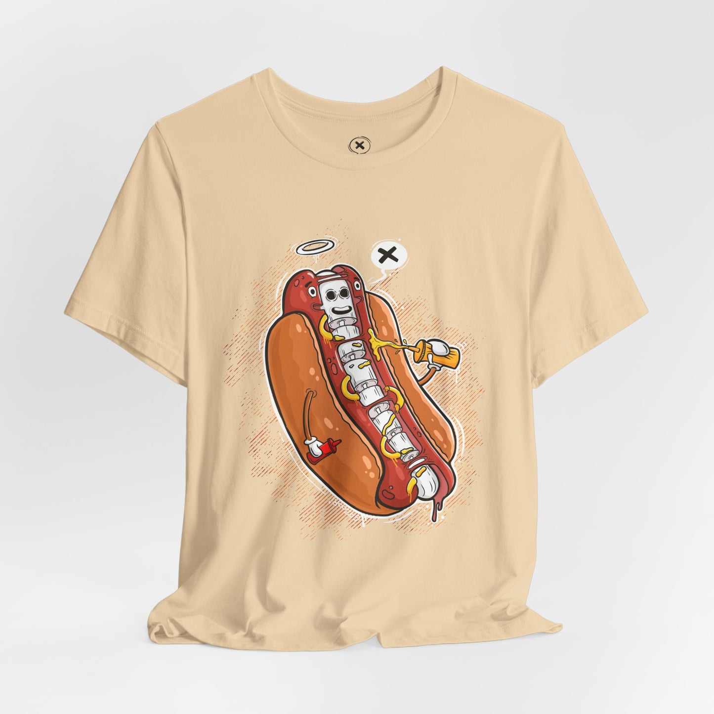Funny Skeleton Hot Dog Unisex | Tee Hot Dog X-Ray | Funny Food Shirt | Cartoon Skeleton Tee | Gift for Friends