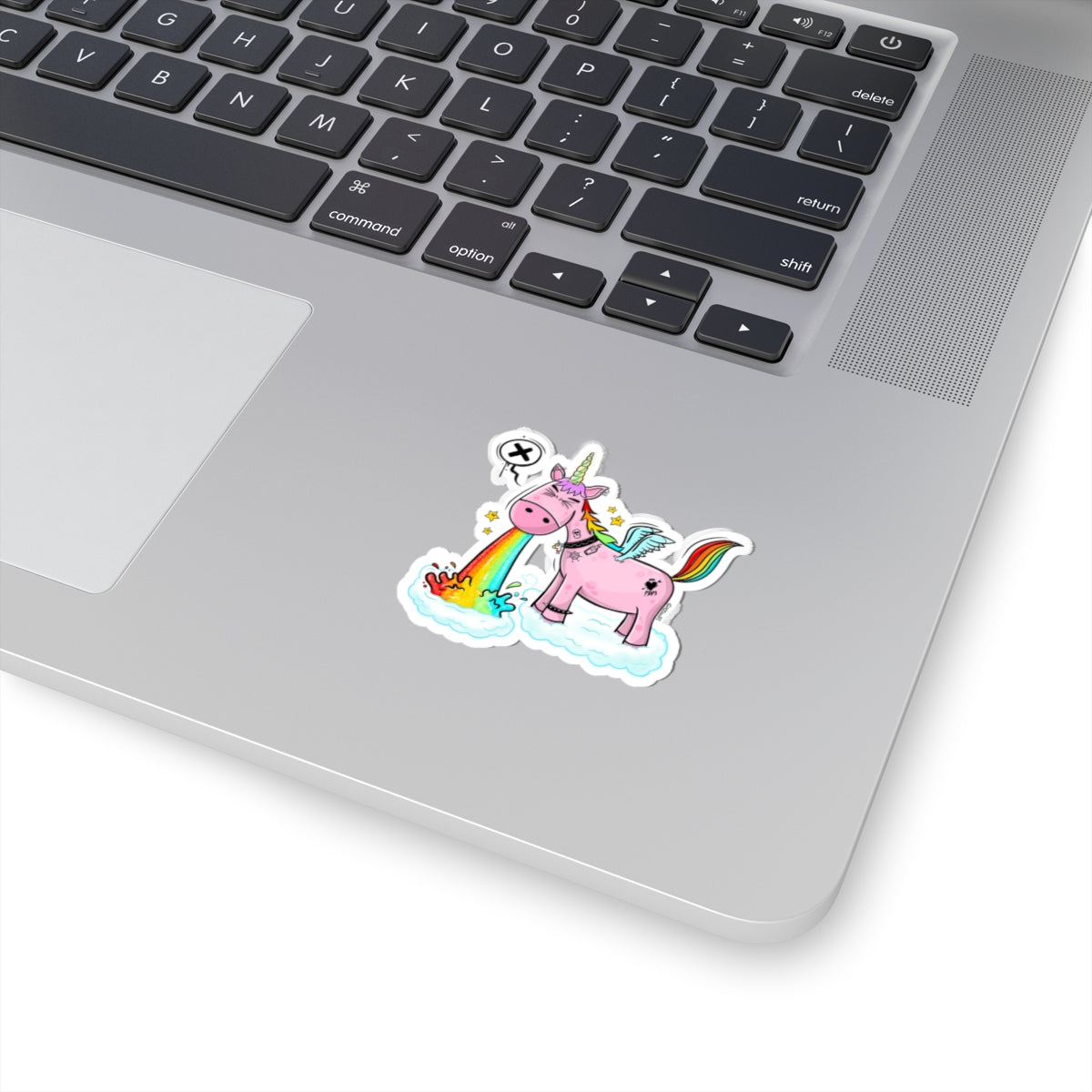 Rainbow Unicorn Sticker | Funny Vinyl Sticker | Cartoon Laptop Decal | Street Art Style Accessory