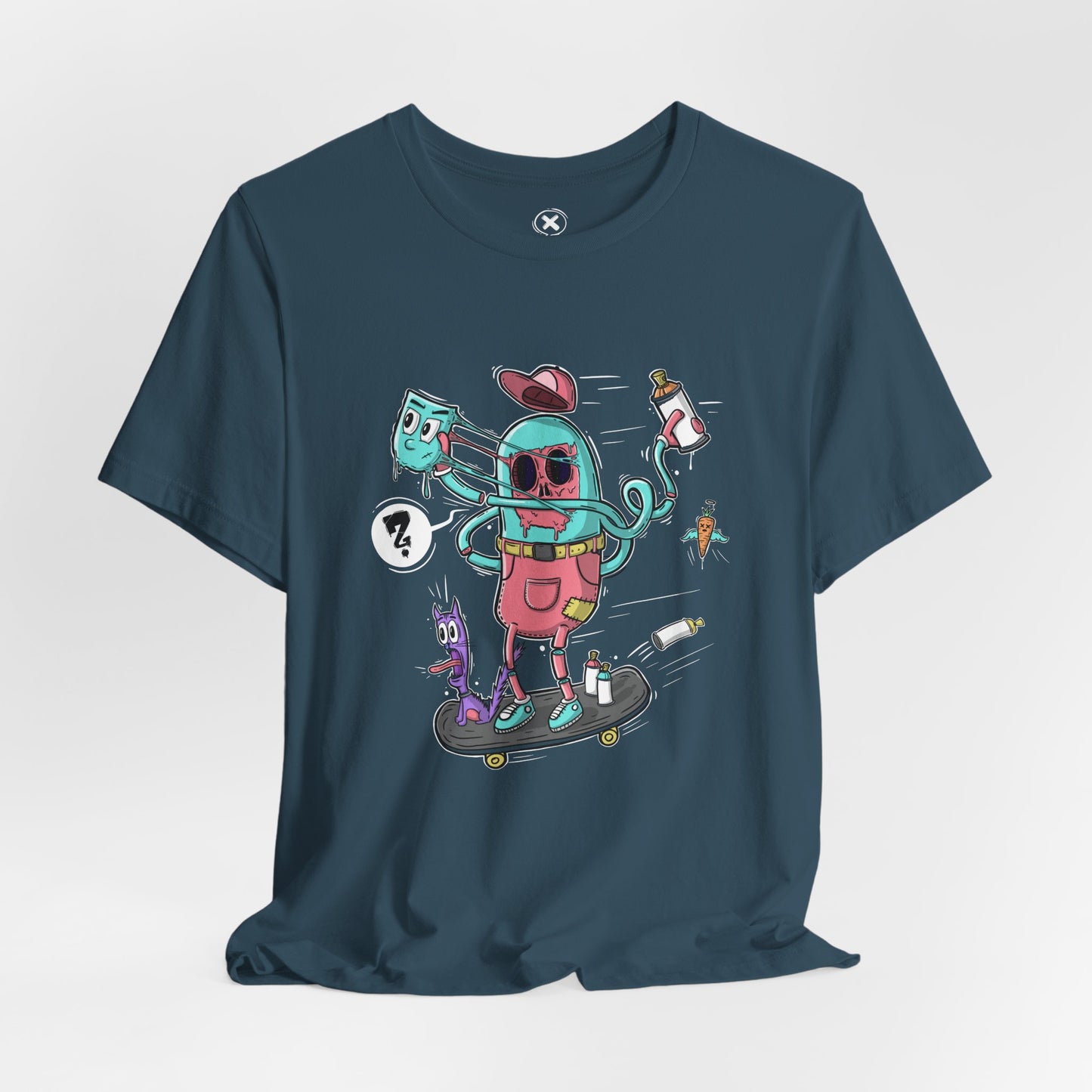 Mask Off Skater | Unisex Shirt | Streetwear | Cartoon Graphic Tee | Funny Gift