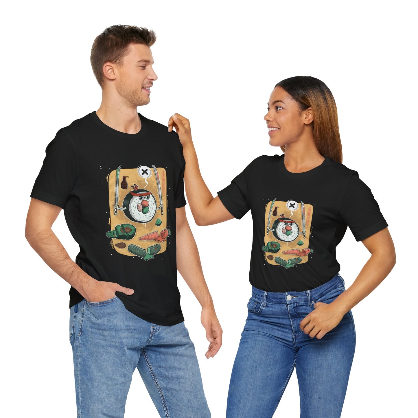 Ninja Sushi | Unisex Shirt | Streetwear | Cartoon Graphic Tee | Funny Gift