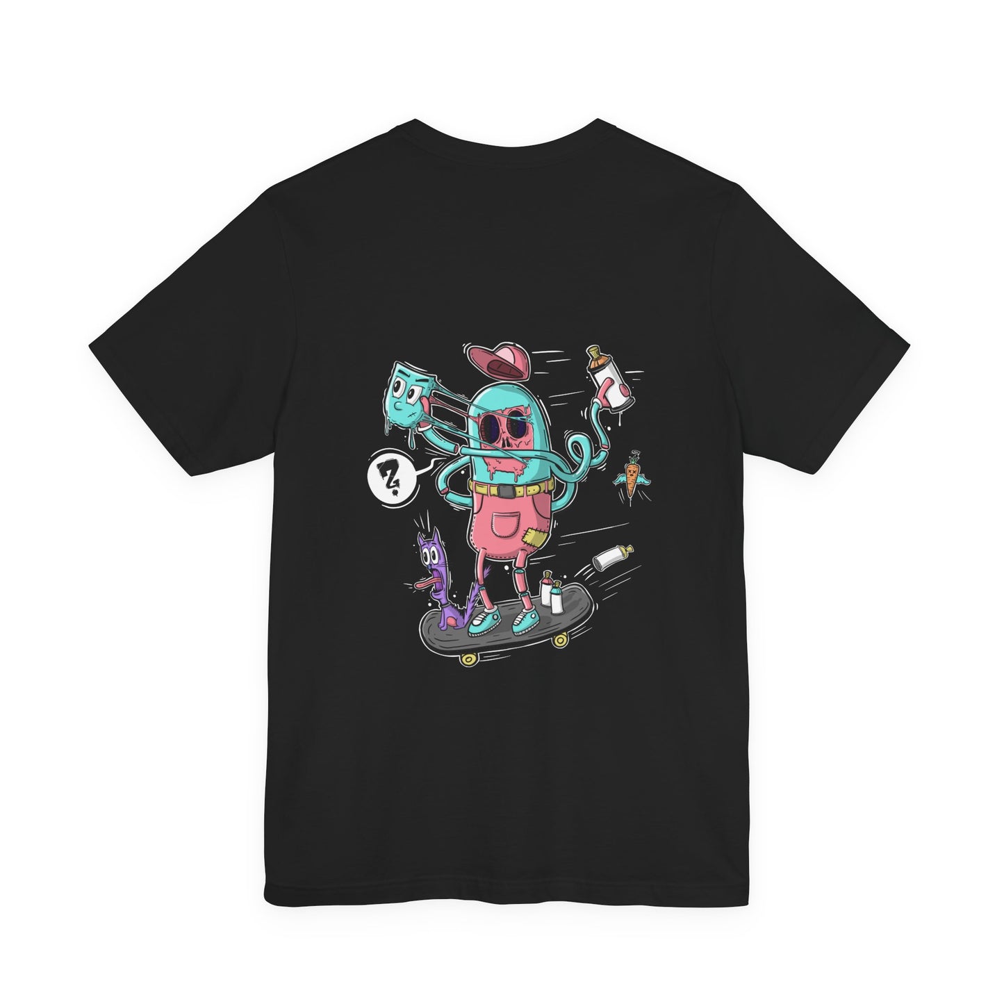 Skate or Drip | back print shirt | funny cartoon tee | unisex streetwear | weird graphic T-shirt