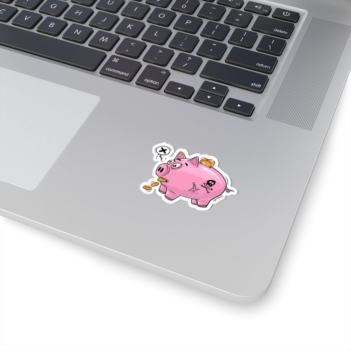Piggy Bank Sticker | Funny Vinyl Sticker | Cartoon Laptop Decal | Street Art Style Accessory