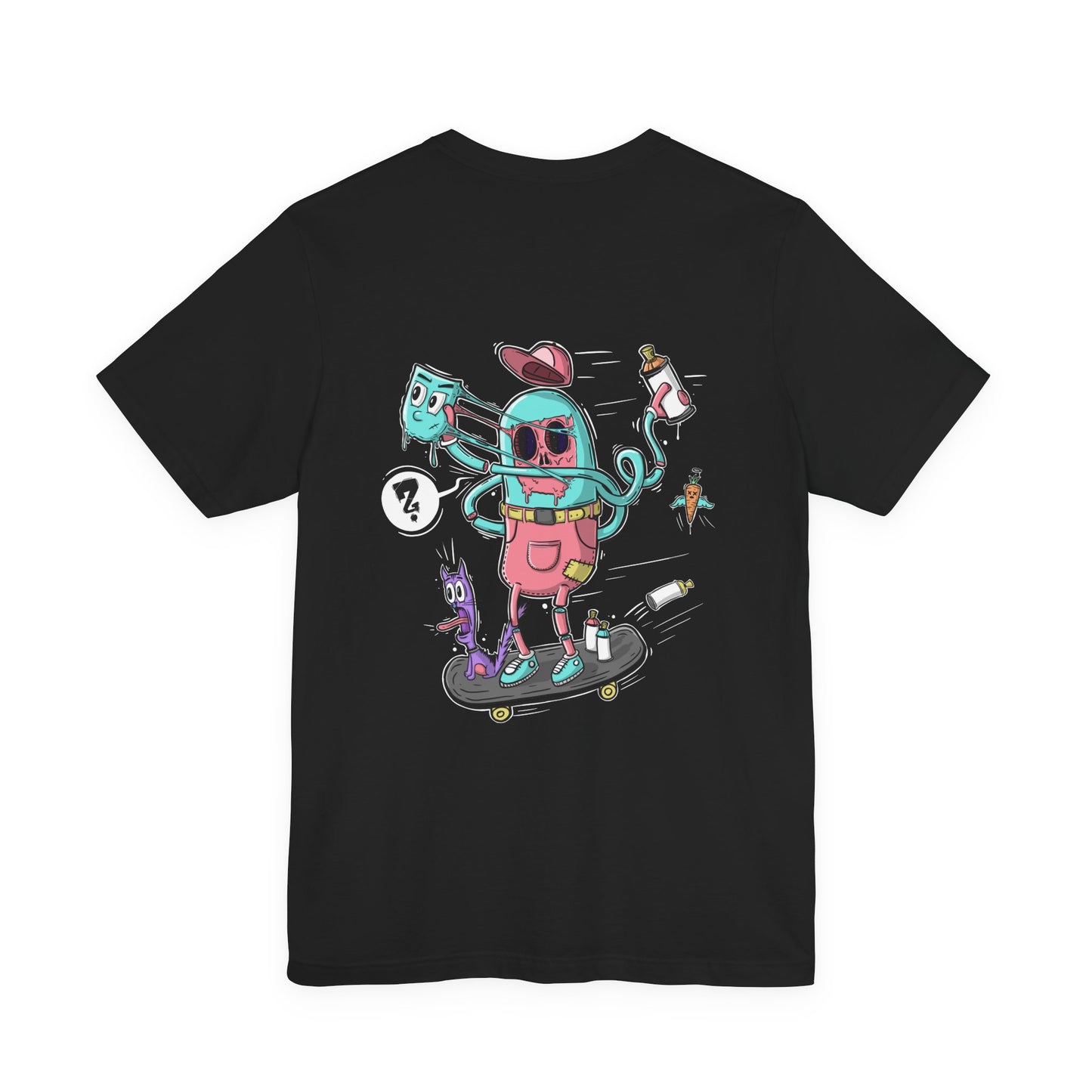Skate or Drip | back print shirt | funny cartoon tee | unisex streetwear | weird graphic T-shirt