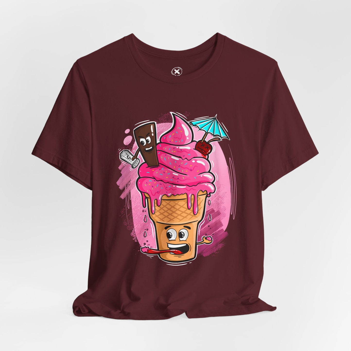 Crazy Ice Cream Cone | Unisex Shirt | Streetwear | Cartoon Graphic Tee | Funny Gift