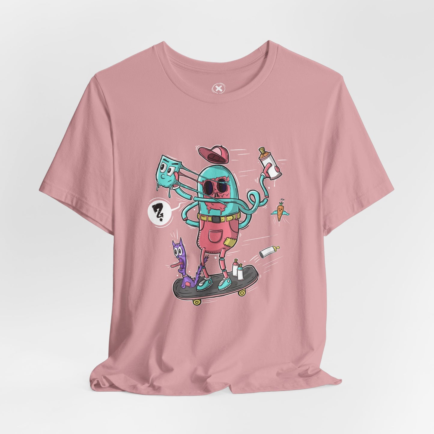 Mask Off Skater | Unisex Shirt | Streetwear | Cartoon Graphic Tee | Funny Gift