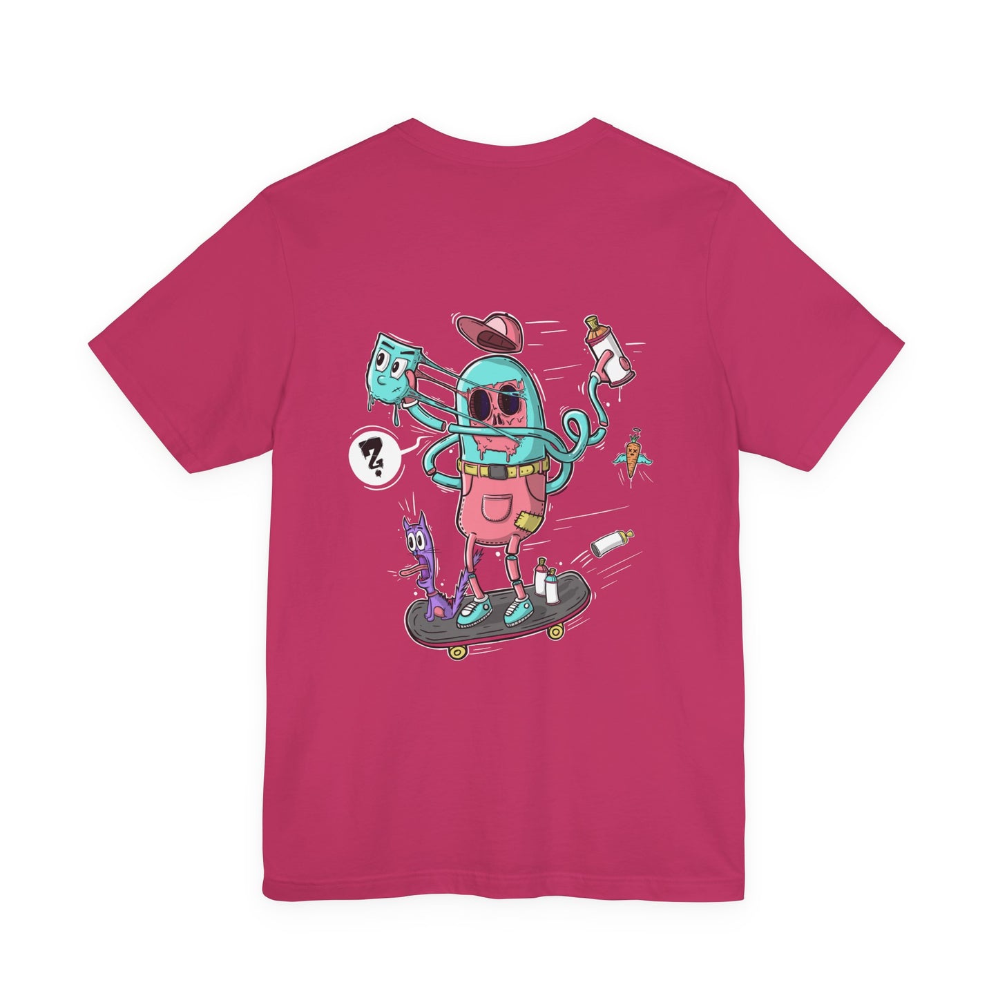 Skate or Drip | back print shirt | funny cartoon tee | unisex streetwear | weird graphic T-shirt