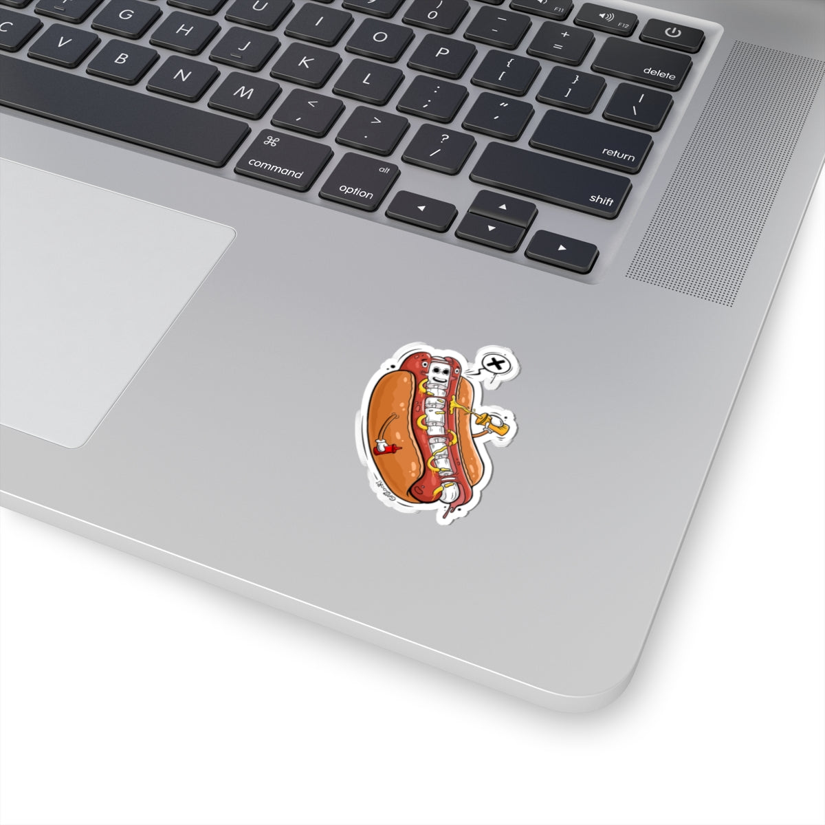 Hot Dog Skeleton Sticker | Funny Vinyl Sticker | Cartoon Laptop Decal | Street Art Style Accessory