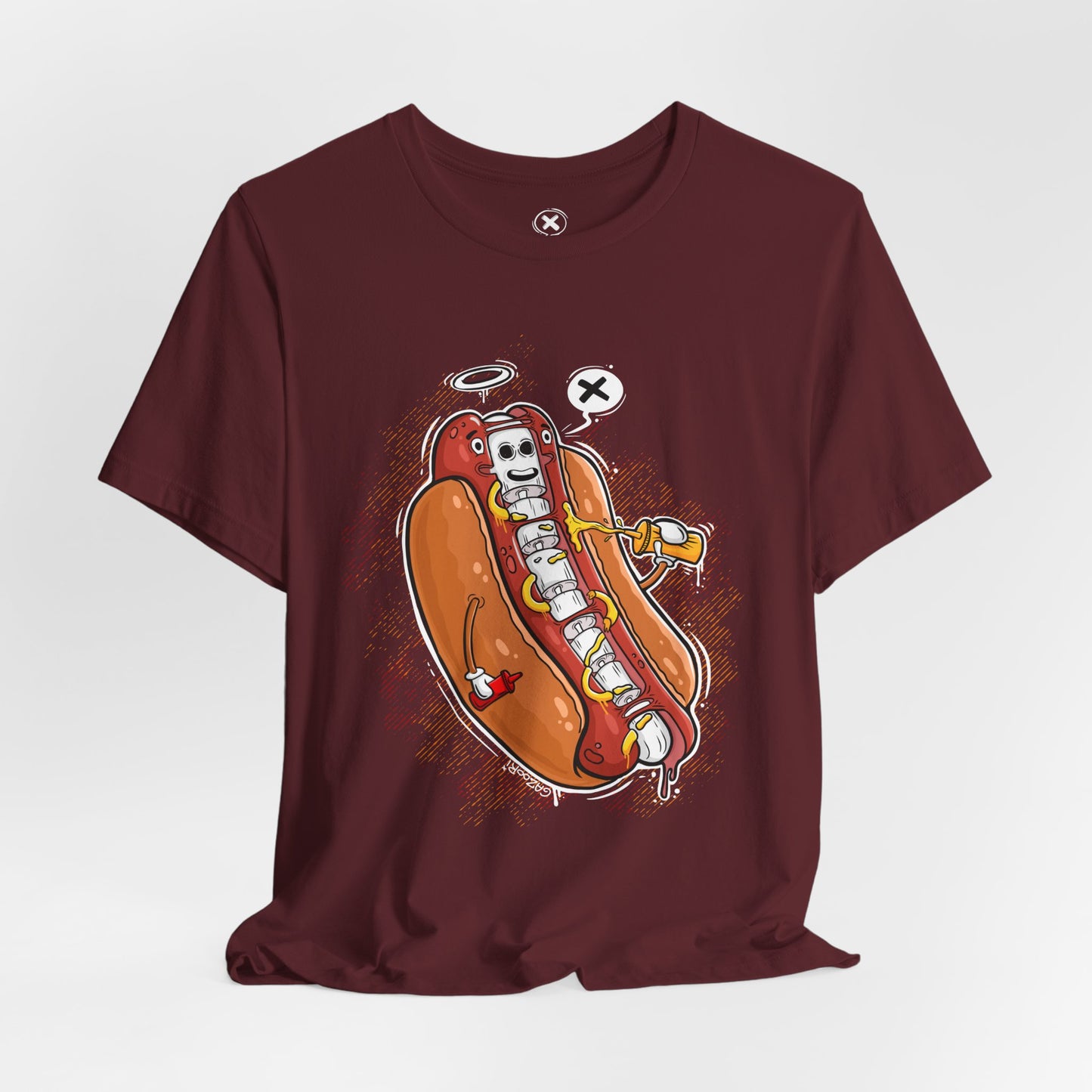 Funny Skeleton Hot Dog Unisex | Tee Hot Dog X-Ray | Funny Food Shirt | Cartoon Skeleton Tee | Gift for Friends