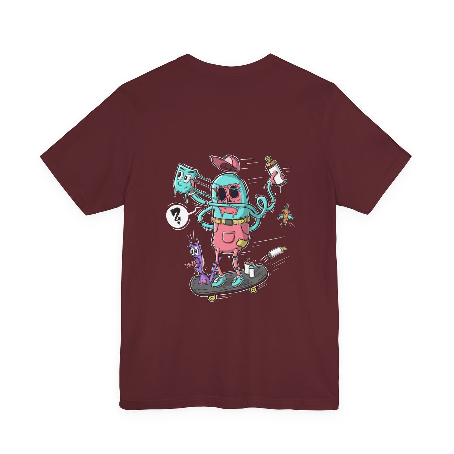 Skate or Drip | back print shirt | funny cartoon tee | unisex streetwear | weird graphic T-shirt