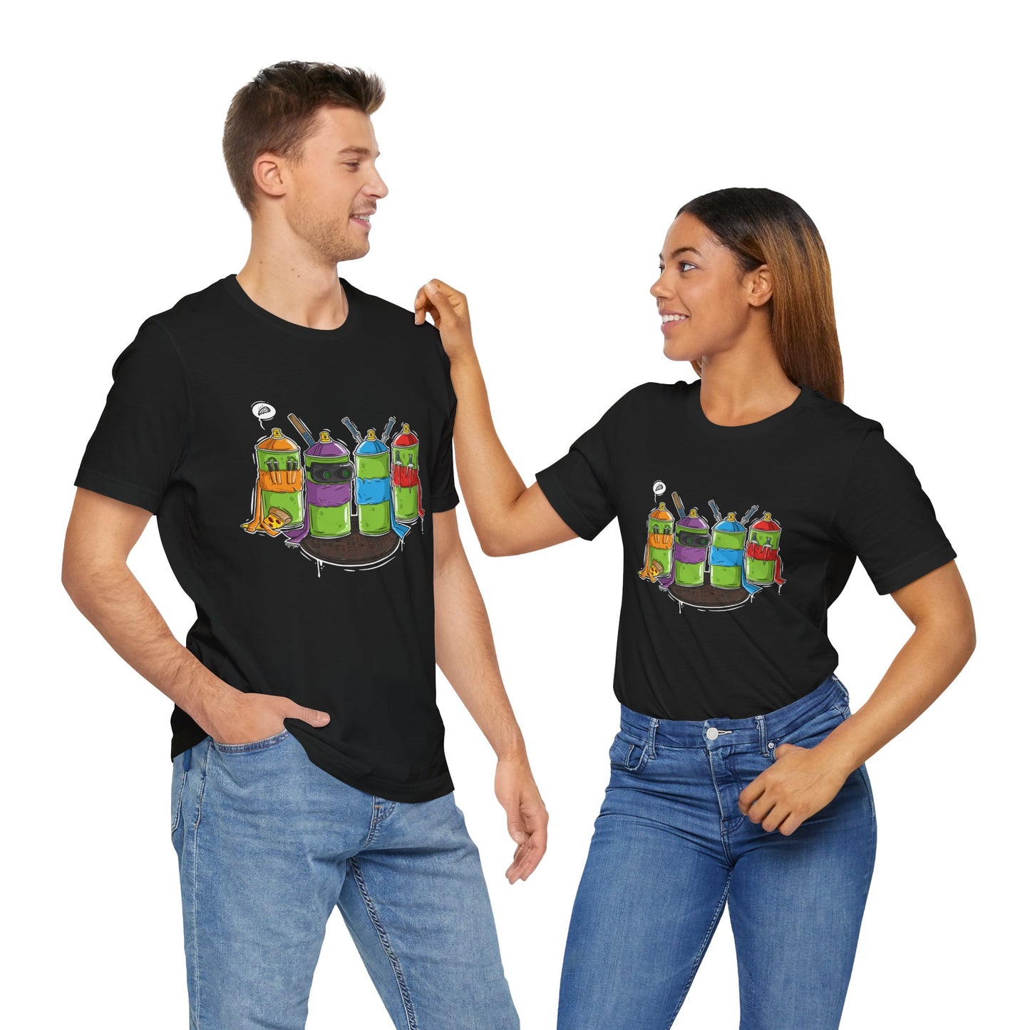 Ninja Spray Cans | Unisex Shirt | Streetwear | Cartoon Graphic Tee | Funny Gift