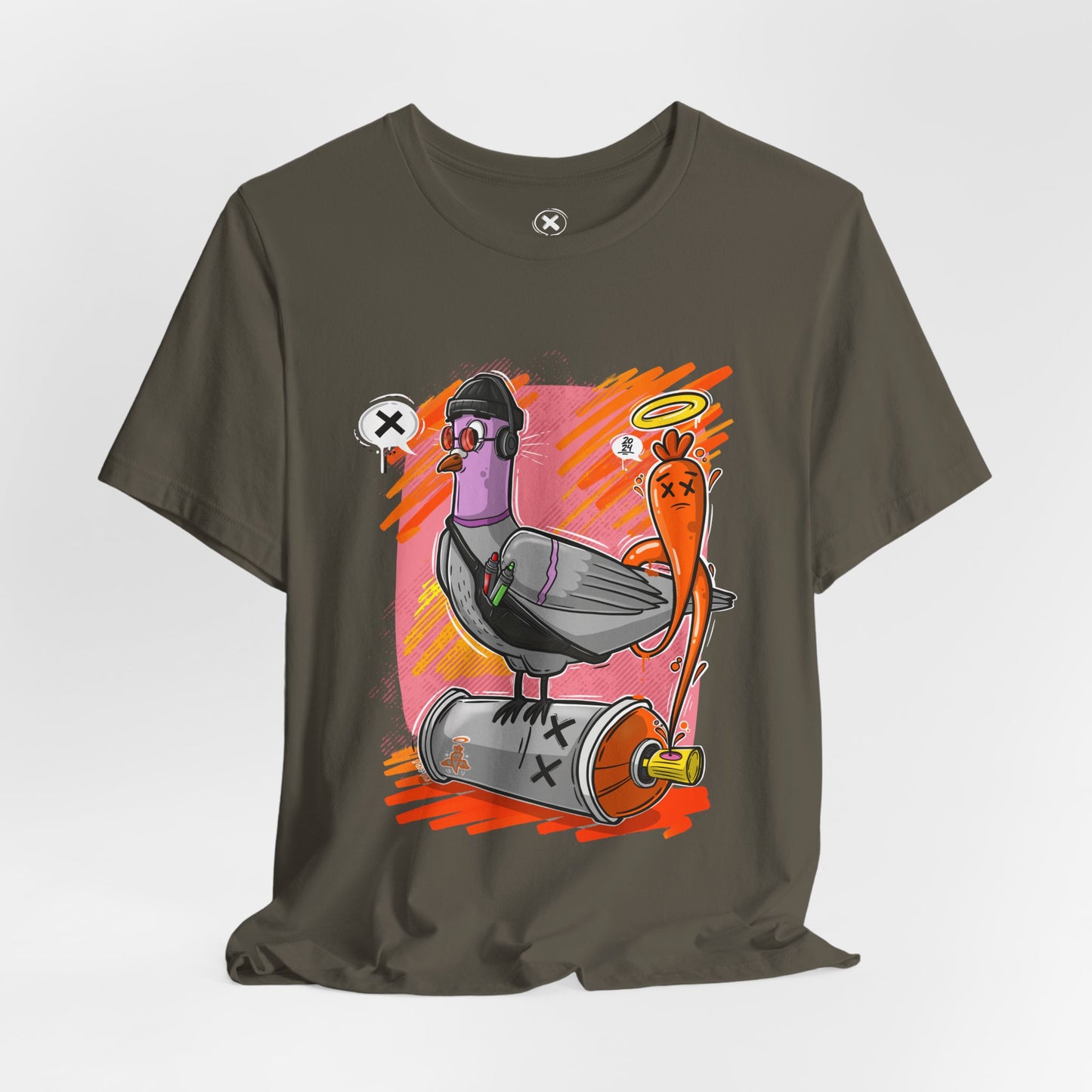 Street Artist Pigeon | Unisex Shirt | Streetwear | Cartoon Graphic Tee | Funny Gift