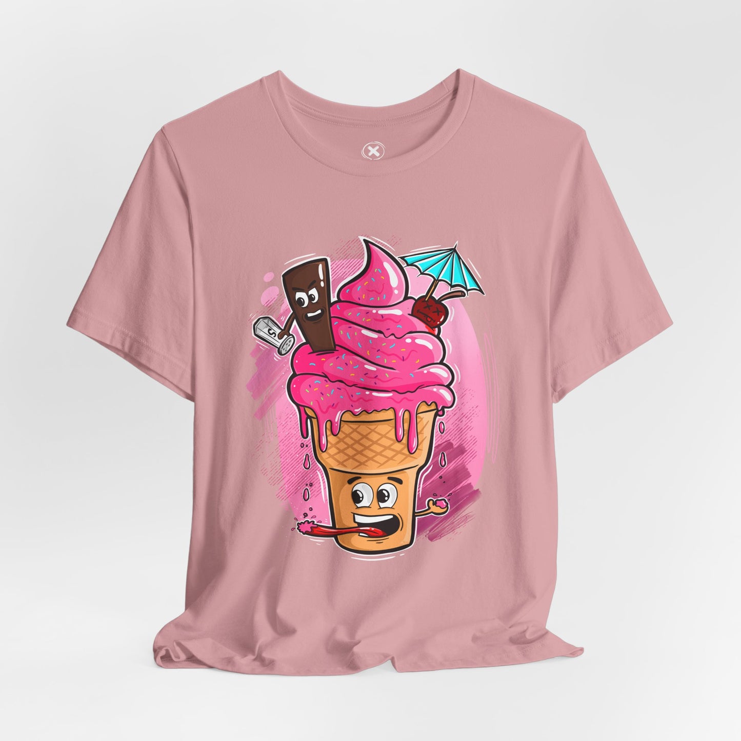 Crazy Ice Cream Cone | Unisex Shirt | Streetwear | Cartoon Graphic Tee | Funny Gift