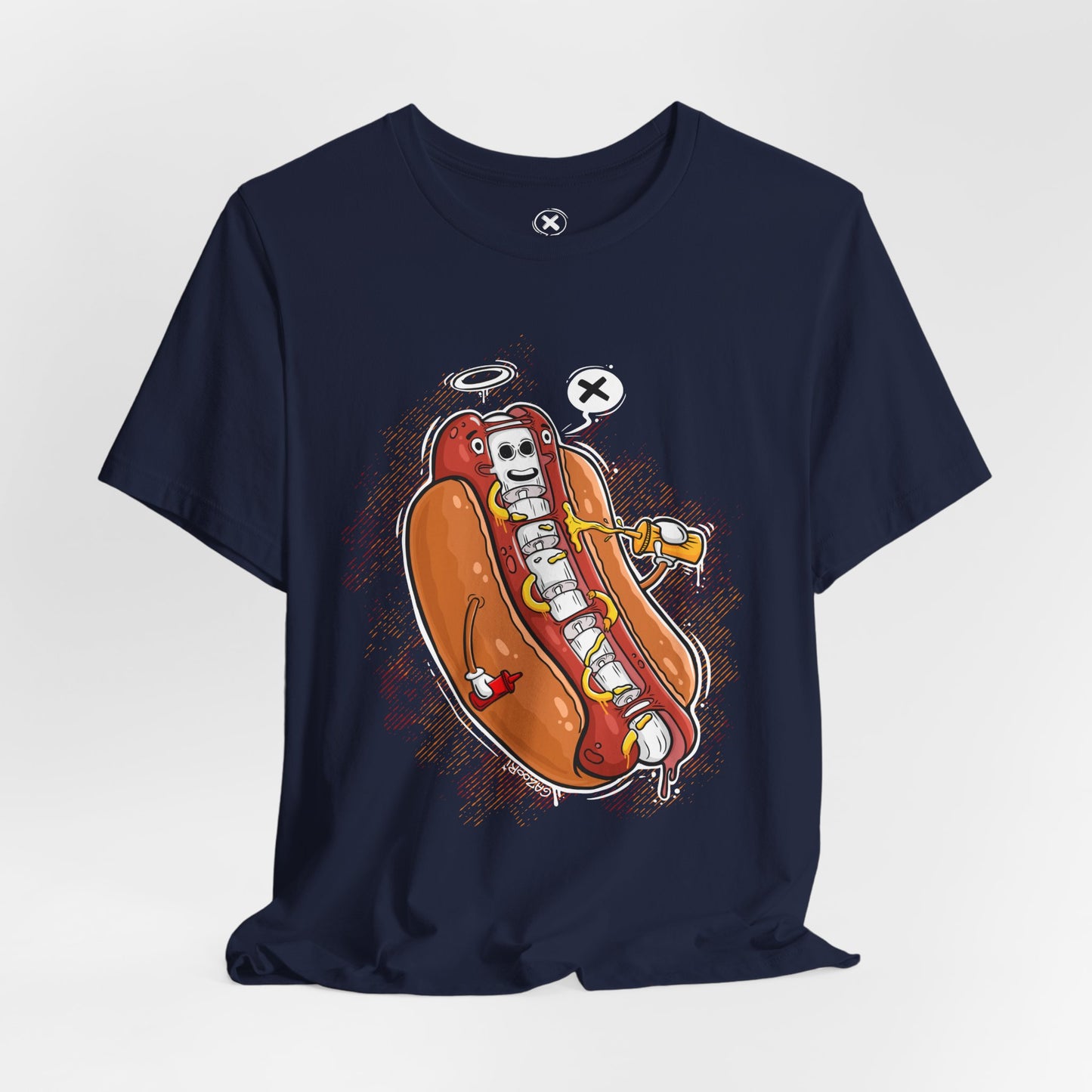 Funny Skeleton Hot Dog Unisex | Tee Hot Dog X-Ray | Funny Food Shirt | Cartoon Skeleton Tee | Gift for Friends