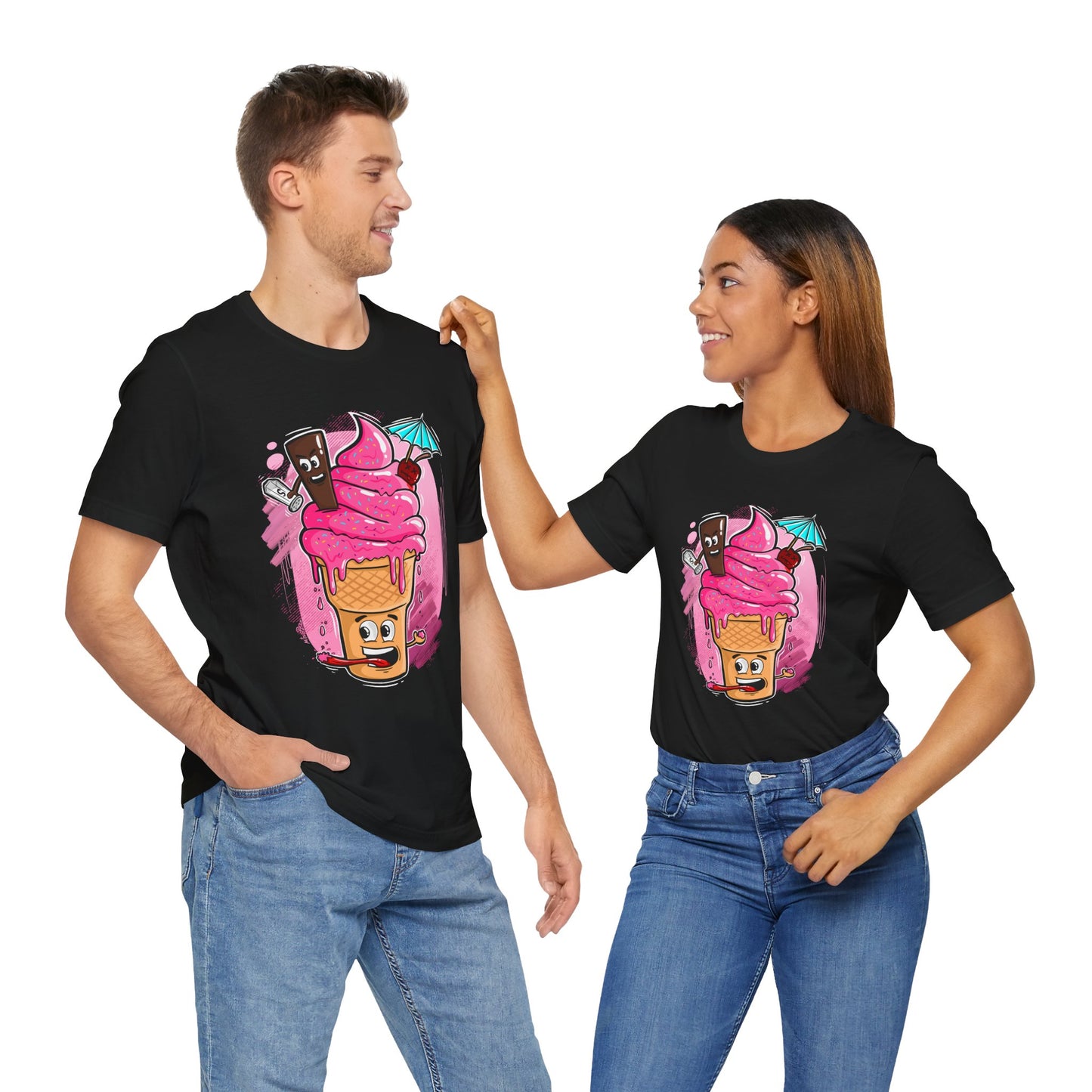 Crazy Ice Cream Cone | Unisex Shirt | Streetwear | Cartoon Graphic Tee | Funny Gift