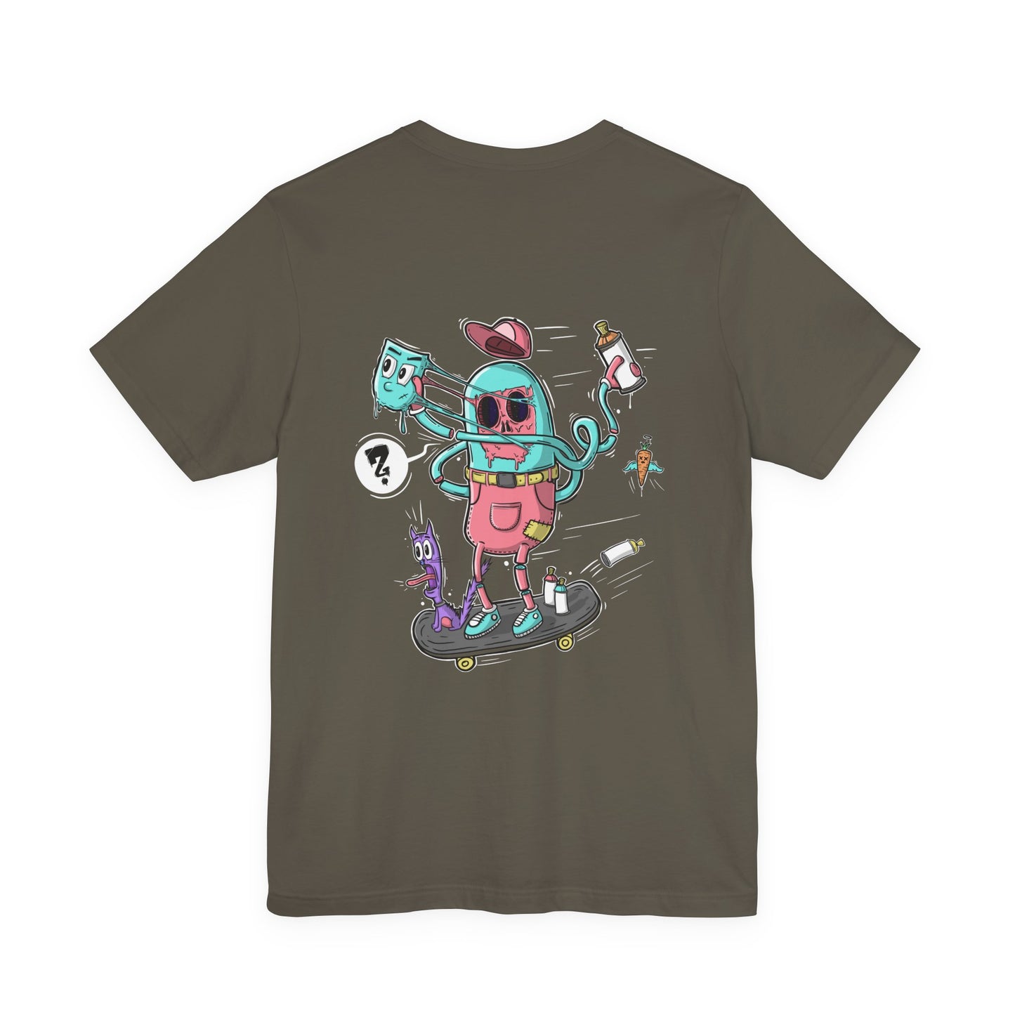 Skate or Drip | back print shirt | funny cartoon tee | unisex streetwear | weird graphic T-shirt