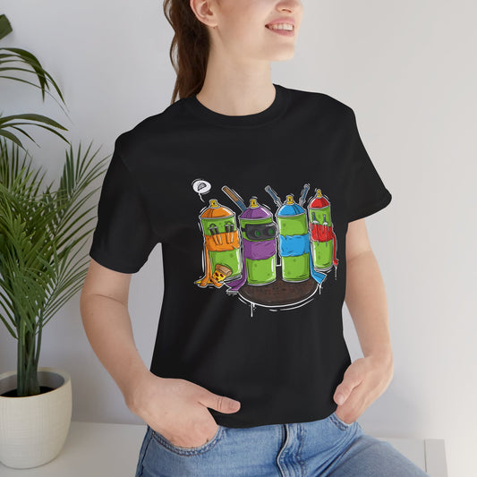 Ninja Spray Cans | Unisex Shirt | Streetwear | Cartoon Graphic Tee | Funny Gift