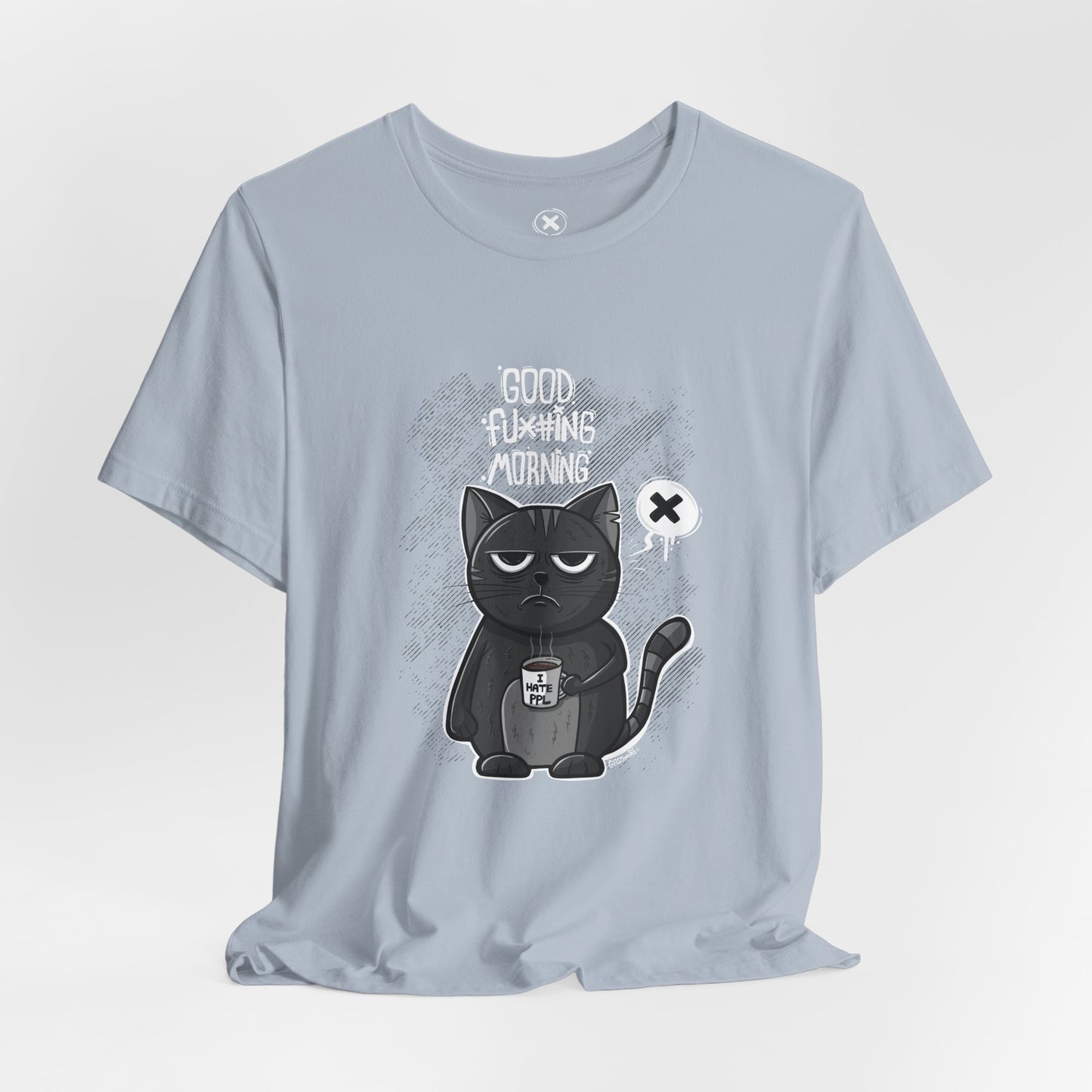 Grumpy Coffee Cat | Unisex Shirt | Streetwear | Cartoon Graphic Tee | Funny Gift