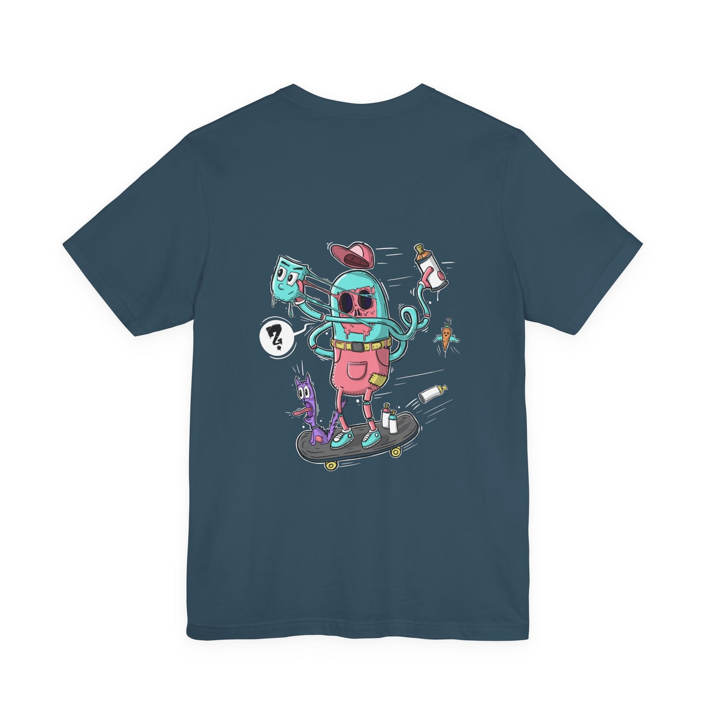 Skate or Drip | back print shirt | funny cartoon tee | unisex streetwear | weird graphic T-shirt
