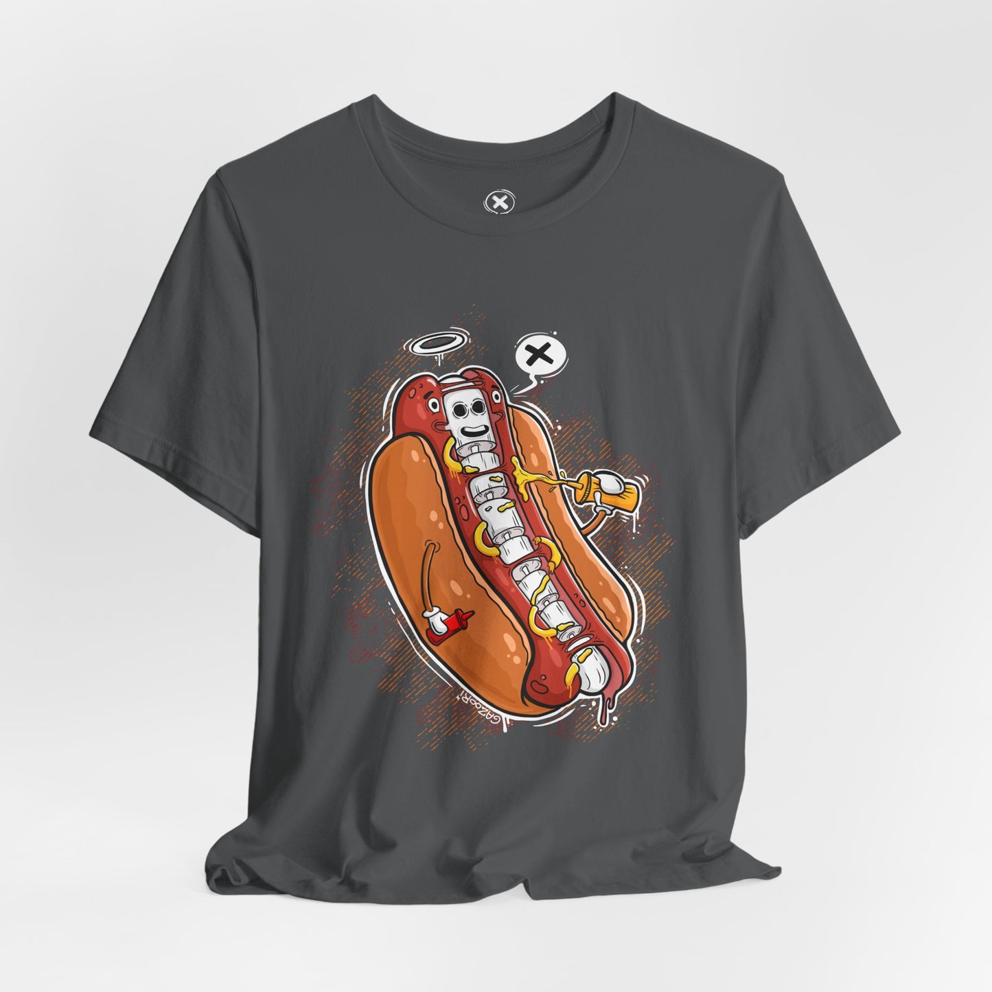 Funny Skeleton Hot Dog Unisex | Tee Hot Dog X-Ray | Funny Food Shirt | Cartoon Skeleton Tee | Gift for Friends