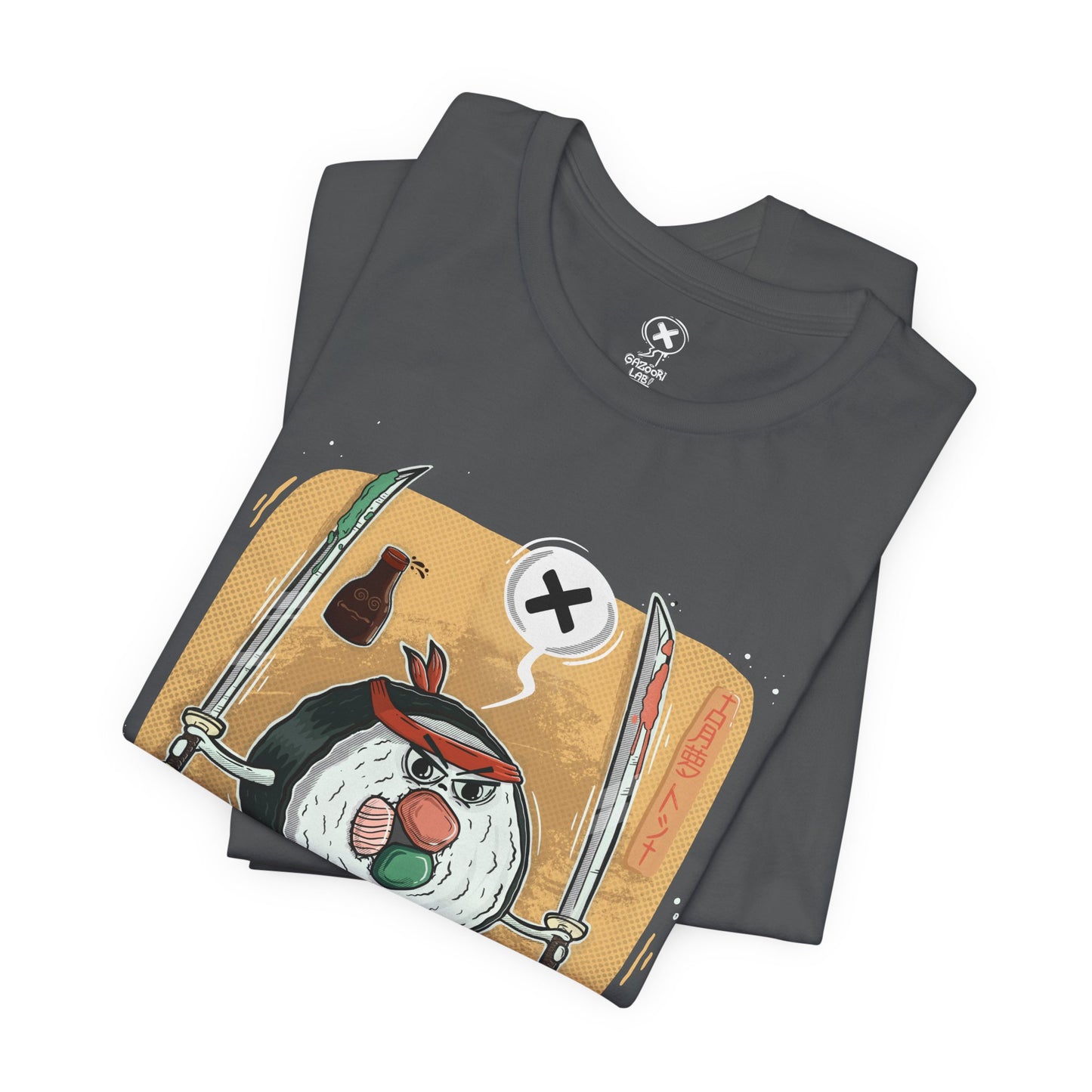 Angry Sushi unisex shirt | Funny Food Shirt | Samurai Cartoon Tee | Gift for Friends