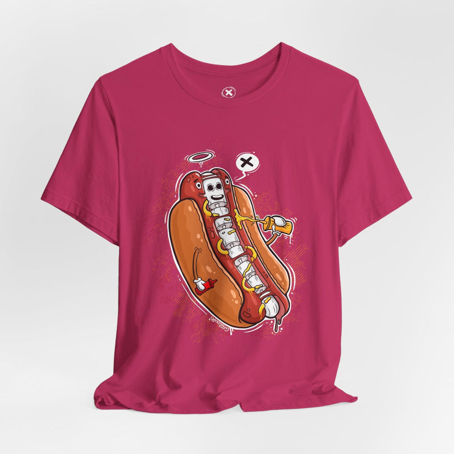 Funny Skeleton Hot Dog Unisex | Tee Hot Dog X-Ray | Funny Food Shirt | Cartoon Skeleton Tee | Gift for Friends