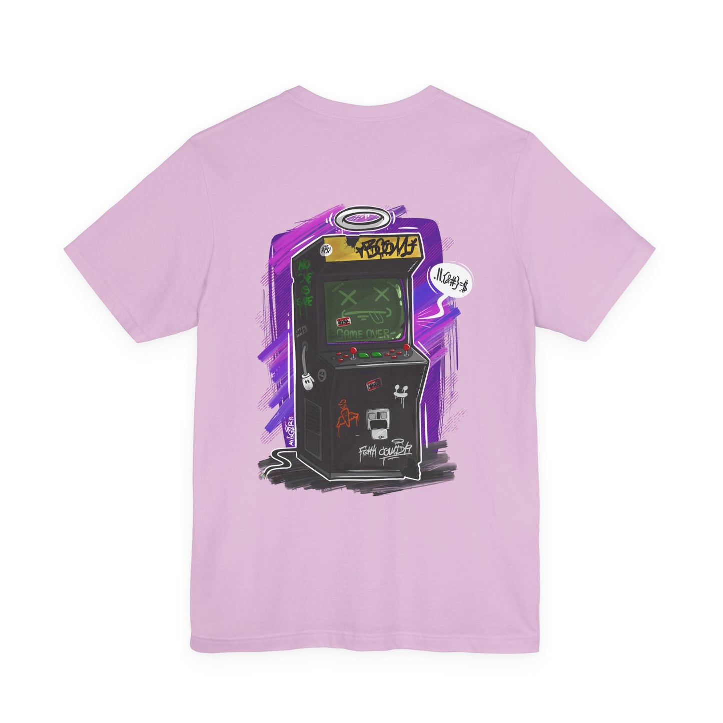 Game Over Arcade | gamer shirt | retro chaos tee | funny back print shirt | unisex streetwear