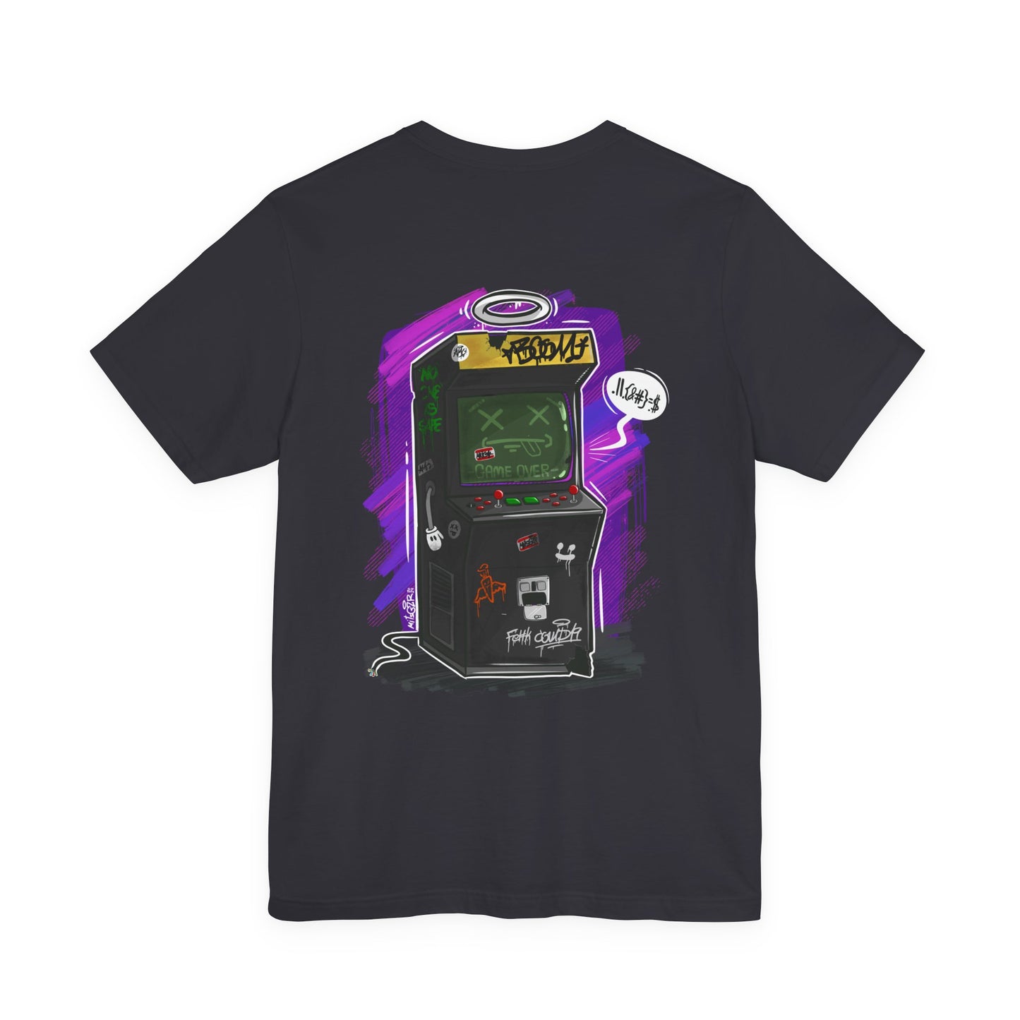 Game Over Arcade | gamer shirt | retro chaos tee | funny back print shirt | unisex streetwear