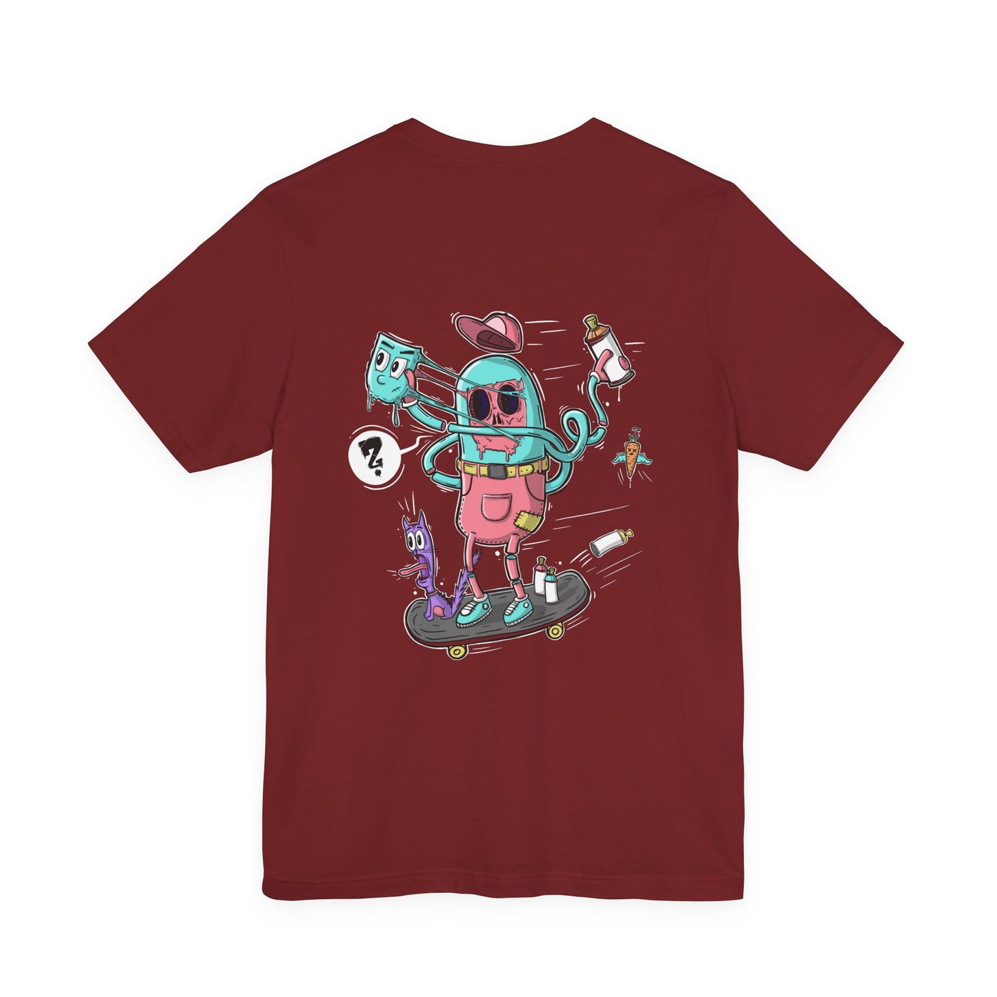 Skate or Drip | back print shirt | funny cartoon tee | unisex streetwear | weird graphic T-shirt