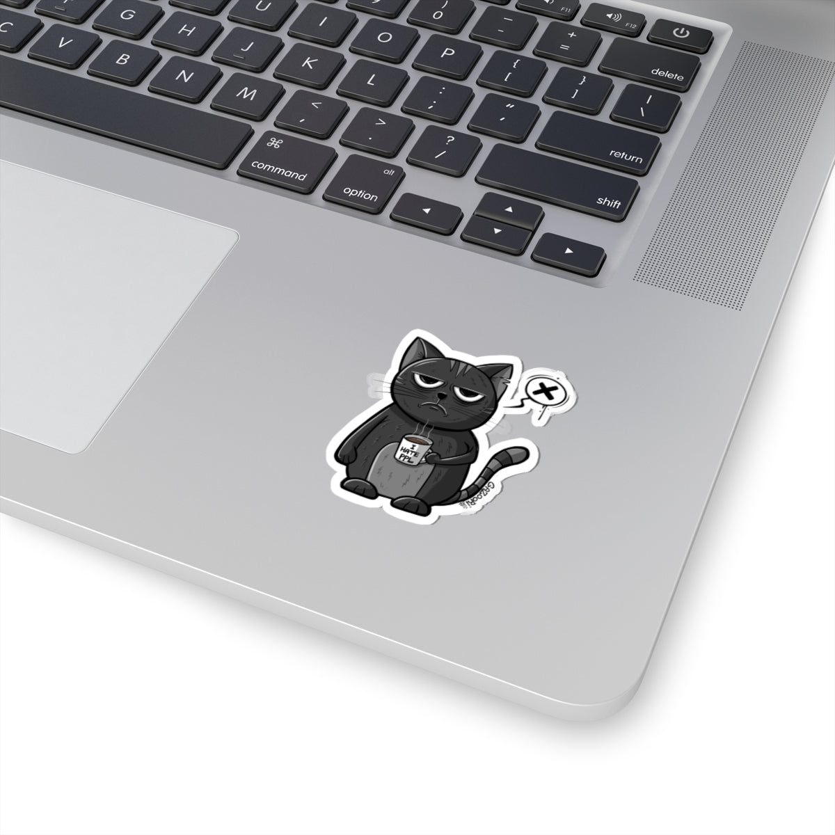 Grumpy Cat Sticker | Funny Vinyl Sticker | Cartoon Laptop Decal | Street Art Style Accessory