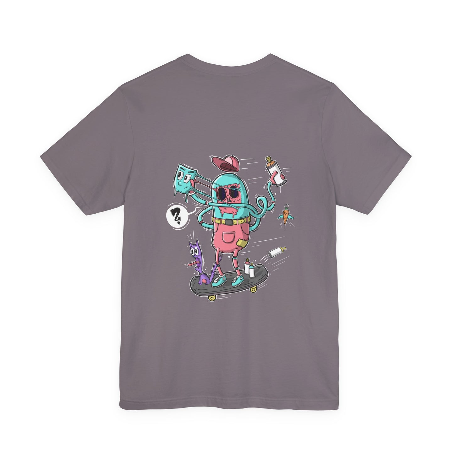 Skate or Drip | back print shirt | funny cartoon tee | unisex streetwear | weird graphic T-shirt