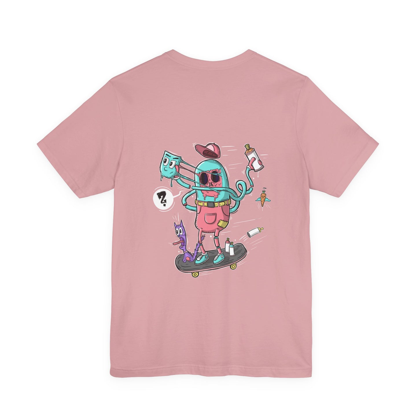 Skate or Drip | back print shirt | funny cartoon tee | unisex streetwear | weird graphic T-shirt
