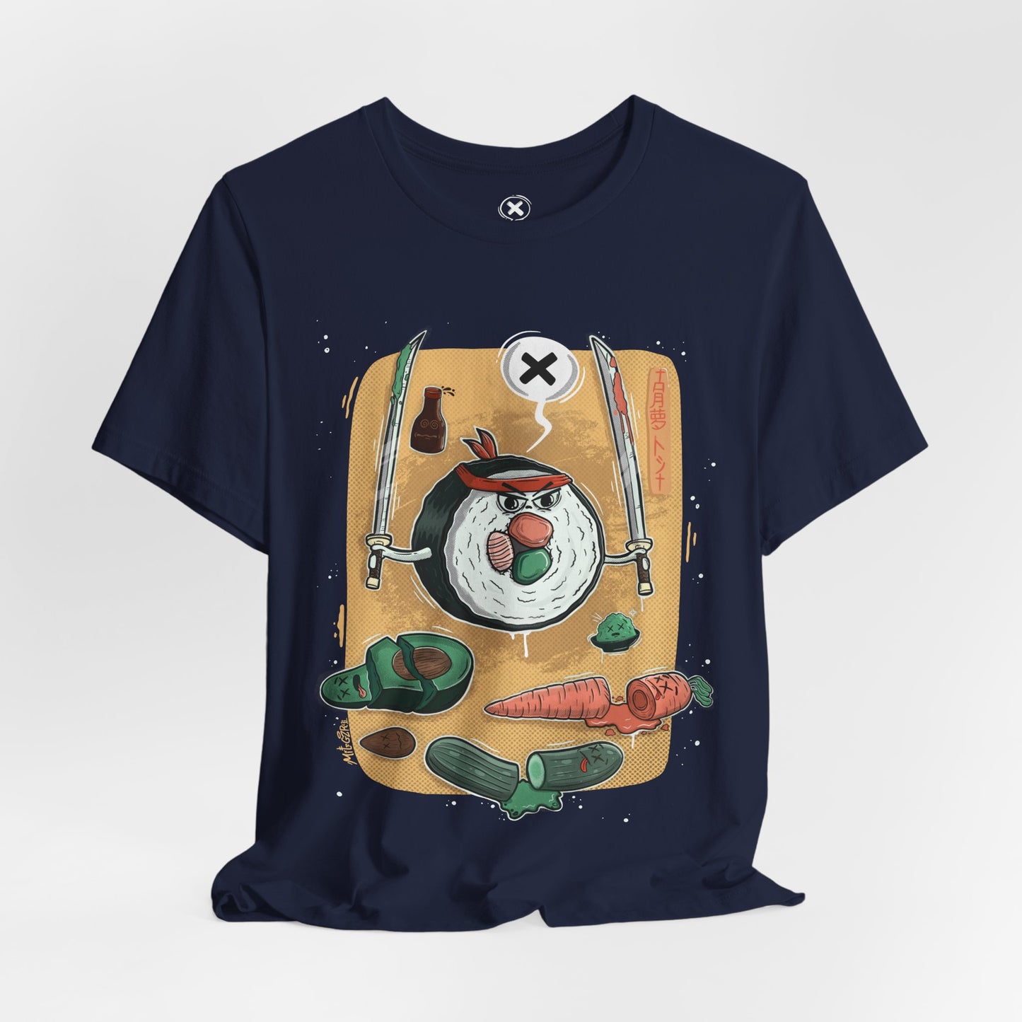 Angry Sushi unisex shirt | Funny Food Shirt | Samurai Cartoon Tee | Gift for Friends