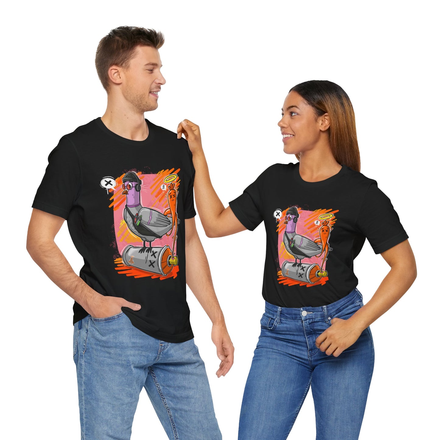 Street Artist Pigeon | Unisex Shirt | Streetwear | Cartoon Graphic Tee | Funny Gift