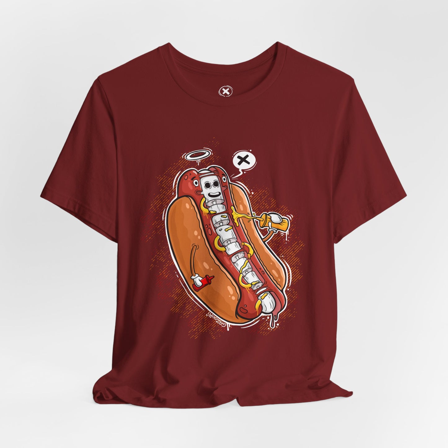 Funny Skeleton Hot Dog Unisex | Tee Hot Dog X-Ray | Funny Food Shirt | Cartoon Skeleton Tee | Gift for Friends