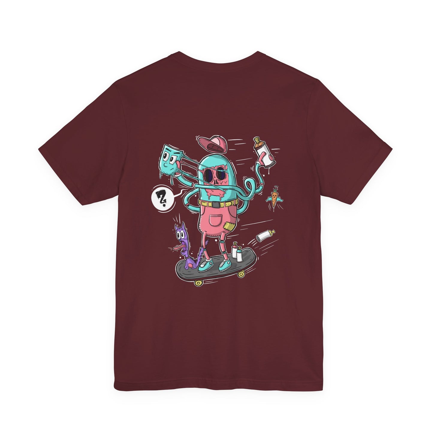 Skate or Drip | back print shirt | funny cartoon tee | unisex streetwear | weird graphic T-shirt