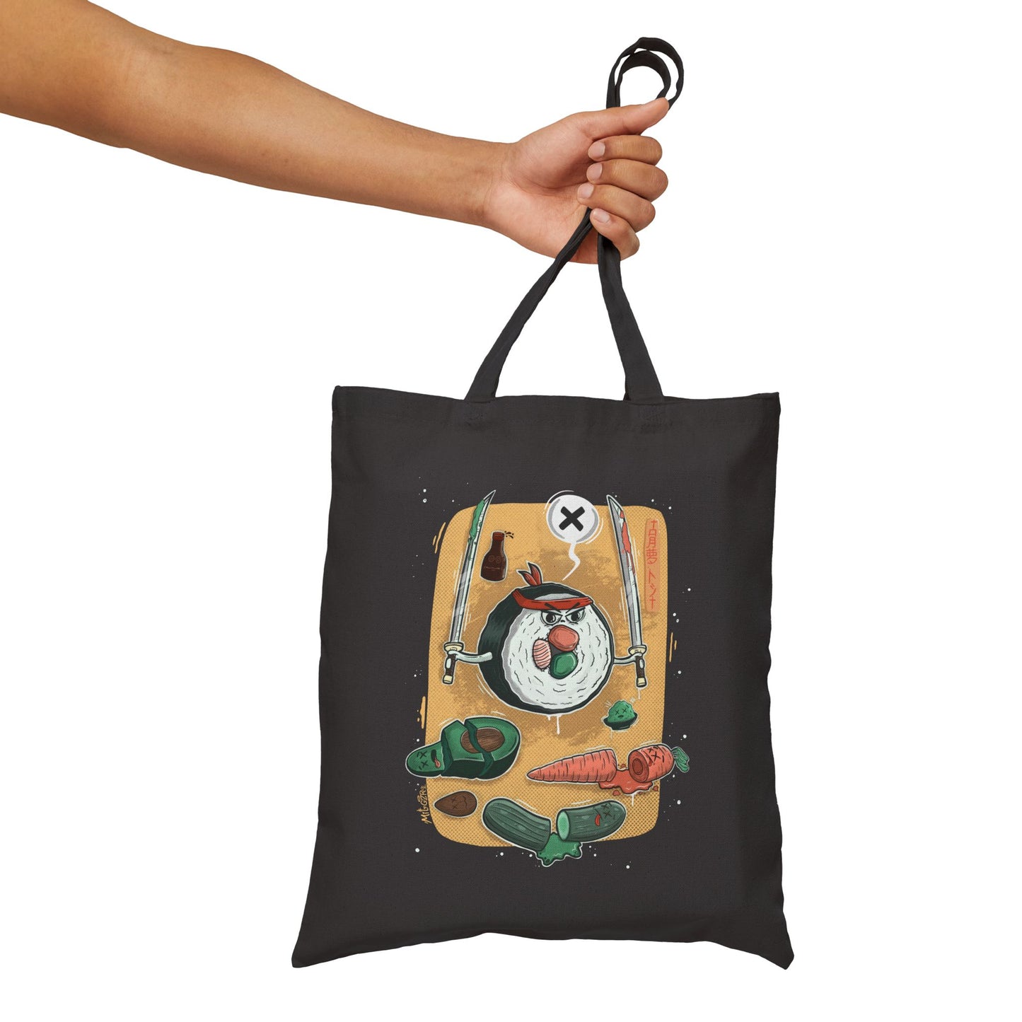 Sushi Samurai | tote bag | eco-friendly shopper tote | funny graphic bag | streetwear accessory