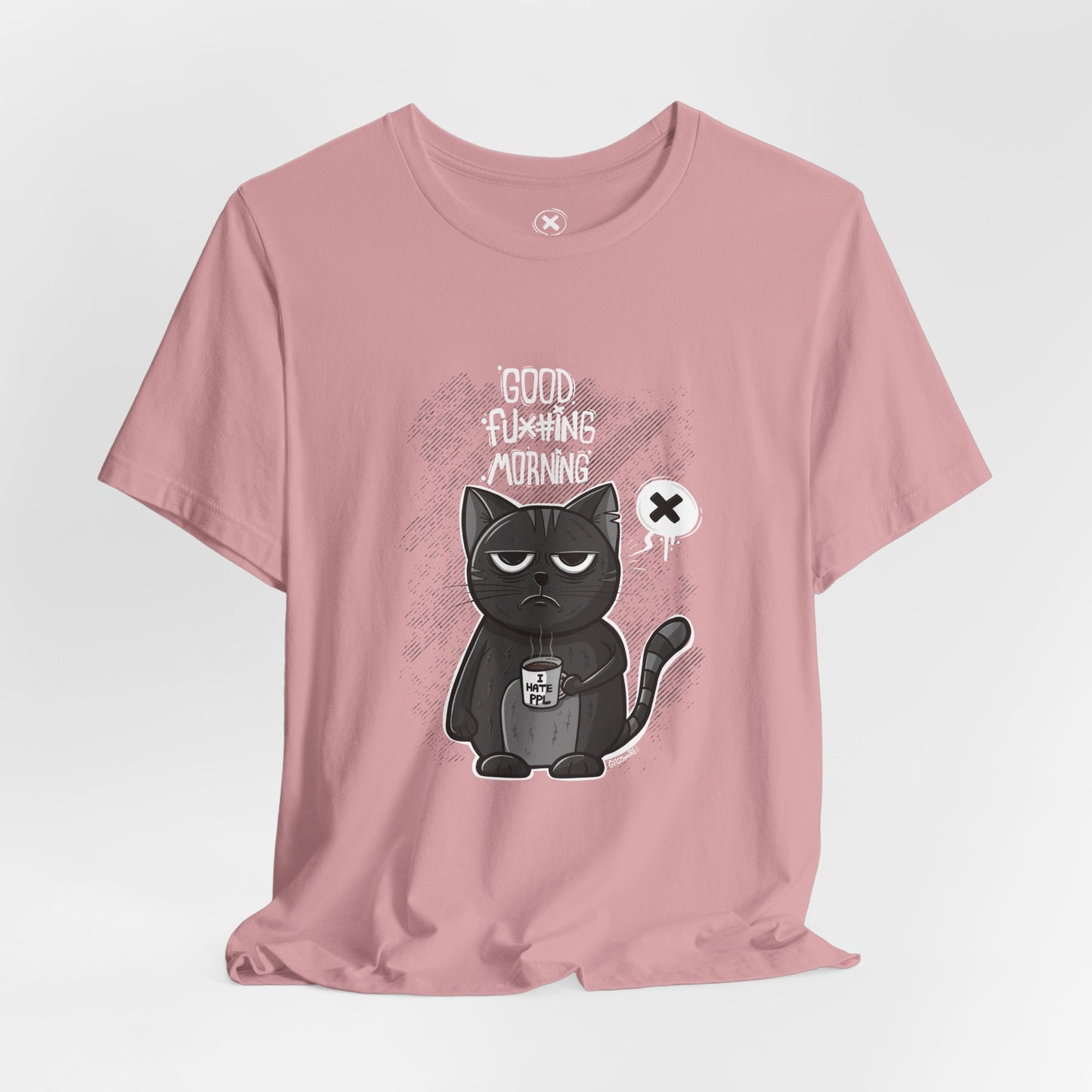 Grumpy Coffee Cat | Unisex Shirt | Streetwear | Cartoon Graphic Tee | Funny Gift