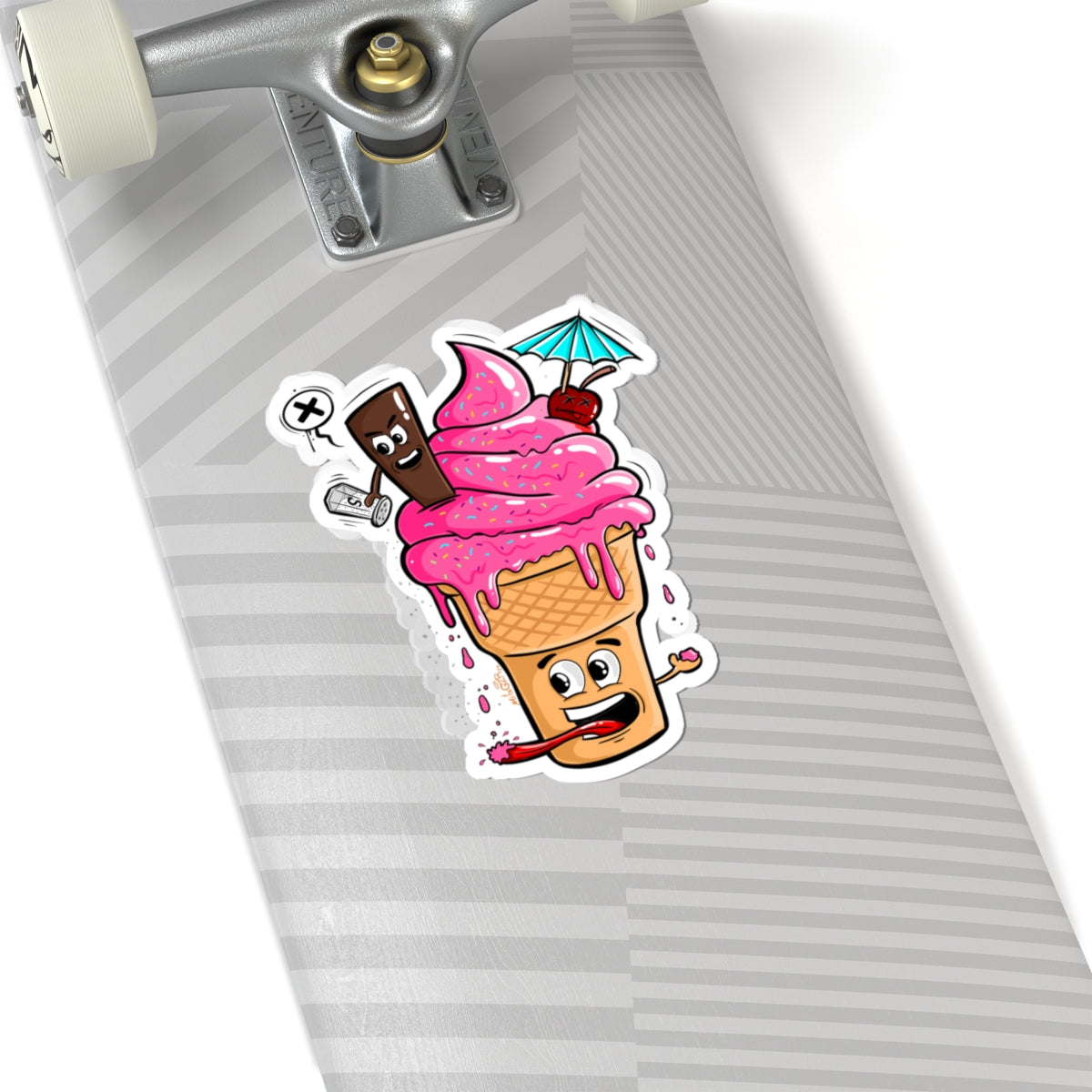 Ice Cream Chaos Sticker | Funny Vinyl Sticker | Cartoon Laptop Decal | Street Art Style Accessory
