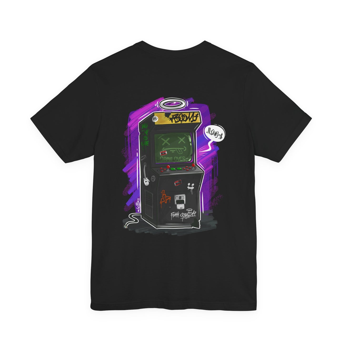 Game Over Arcade | gamer shirt | retro chaos tee | funny back print shirt | unisex streetwear