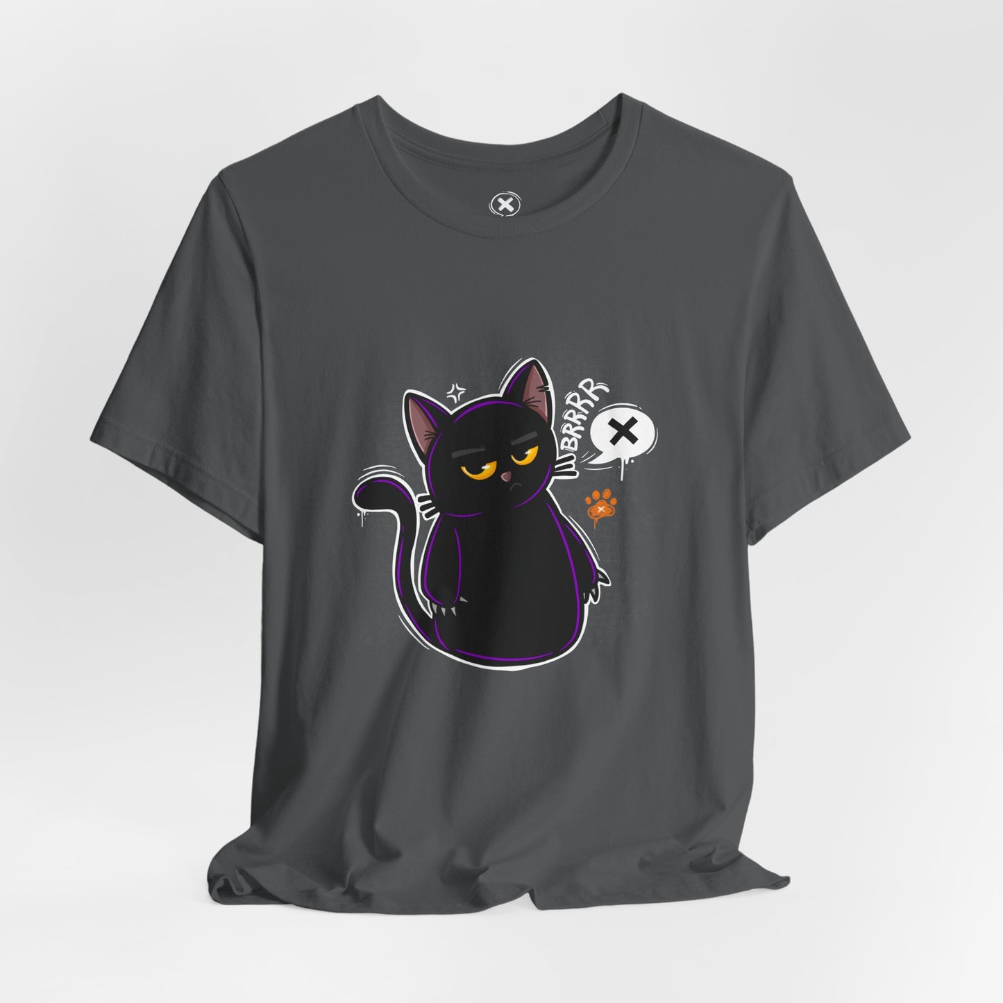 Grumpy Black Cat | Unisex Shirt | Streetwear | Cartoon Graphic Tee | Funny Gift