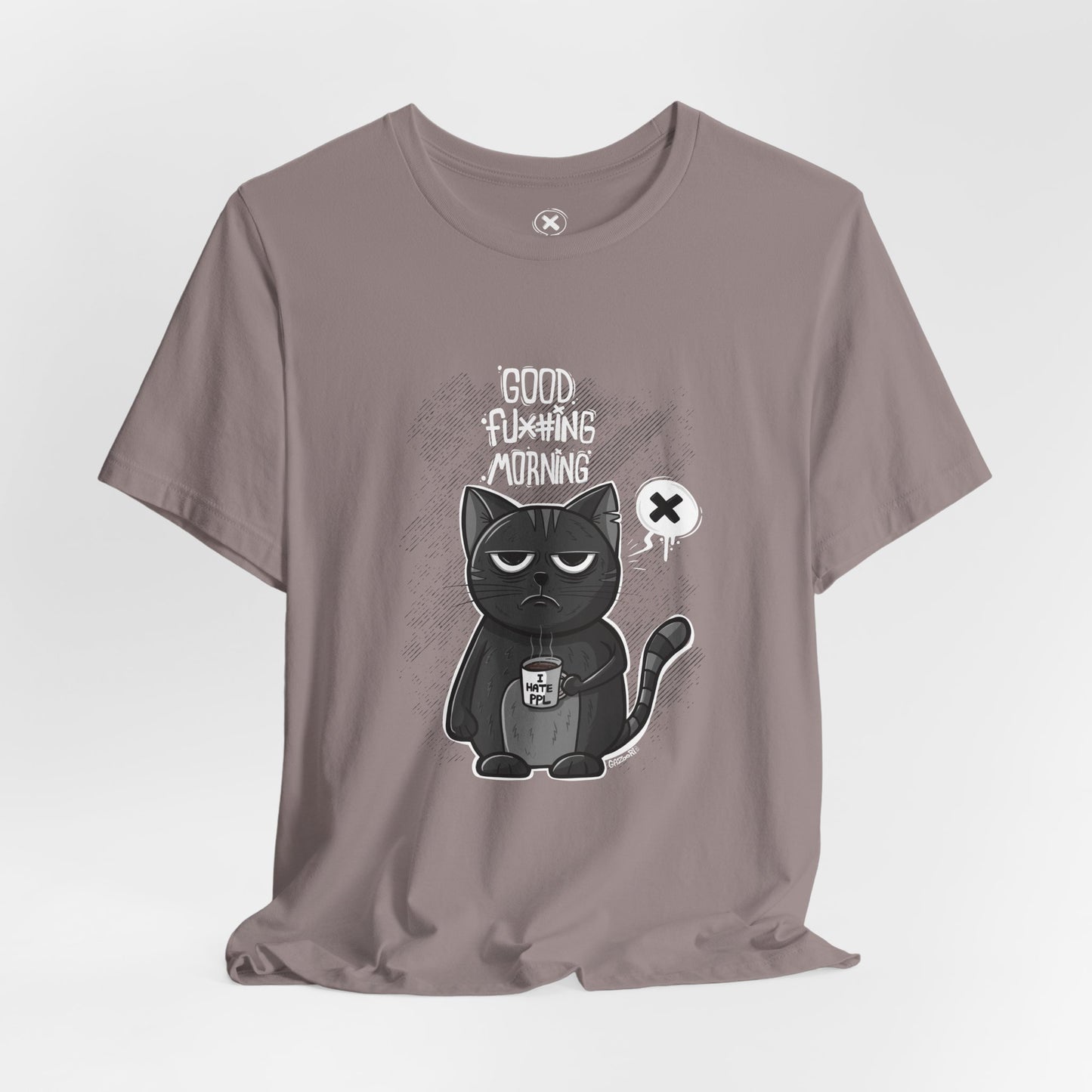 Grumpy Coffee Cat | Unisex Shirt | Streetwear | Cartoon Graphic Tee | Funny Gift