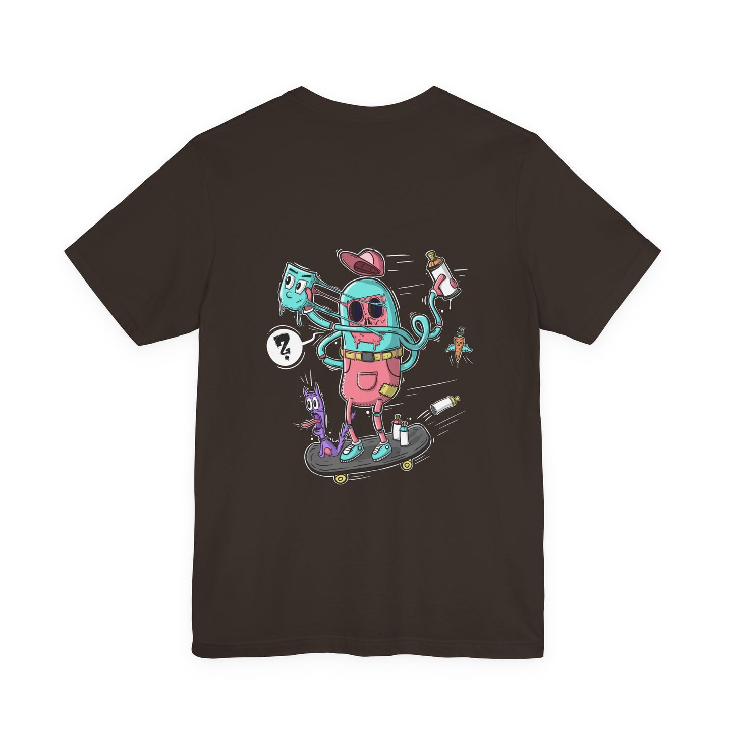 Skate or Drip | back print shirt | funny cartoon tee | unisex streetwear | weird graphic T-shirt