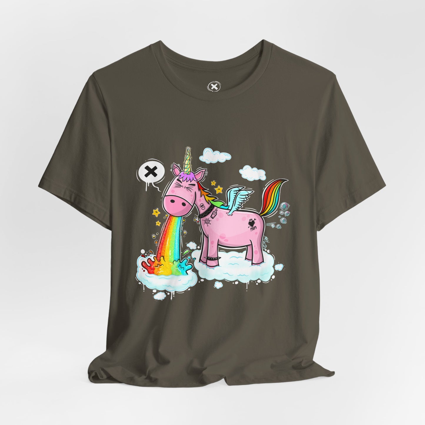 Puking Unicorn | Unisex Shirt | Streetwear | Cartoon Graphic Tee | Funny Gift